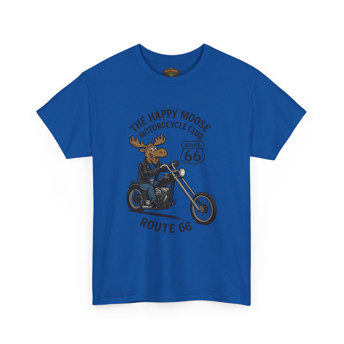 Happy Moose Motorcycle Club Route 66 T-Shirt | Moose Biker Tee