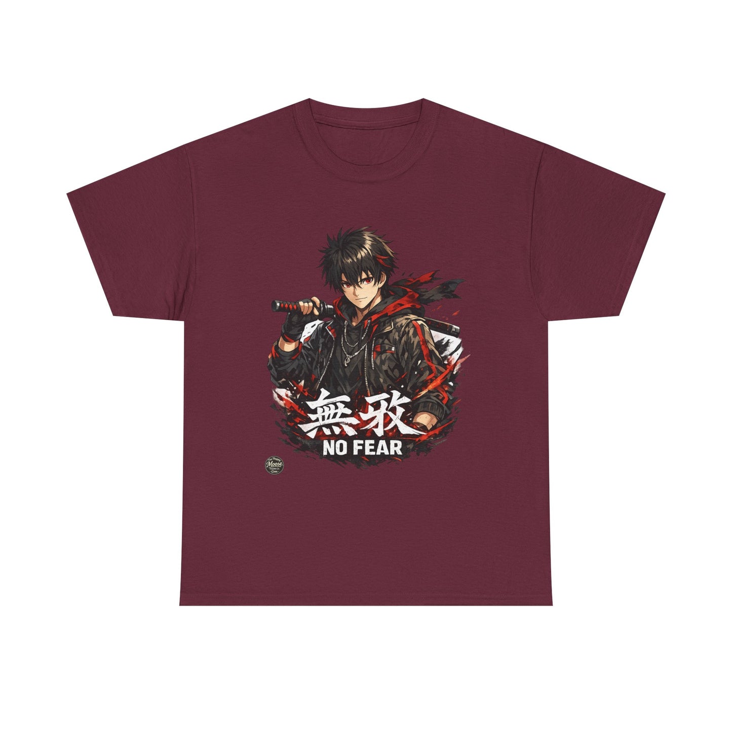 Anime Samurai 'No Fear' T-Shirt — Kanji Graphic Tee #E007