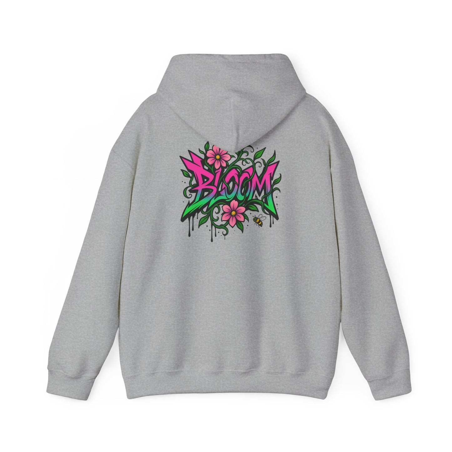 Bloom Floral Graffiti Hoodie — Women's Urban Streetwear Flower Graphic Hooded Sweatshirt