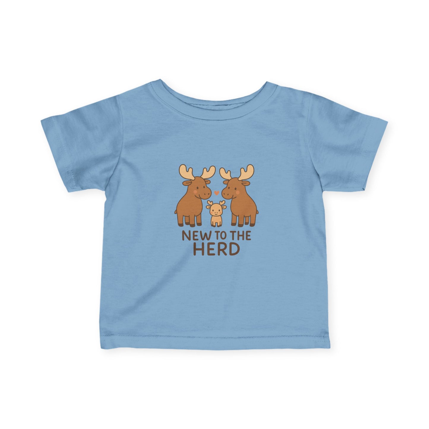Infant Tee — "New to the Herd" Moose Family Baby Shirt