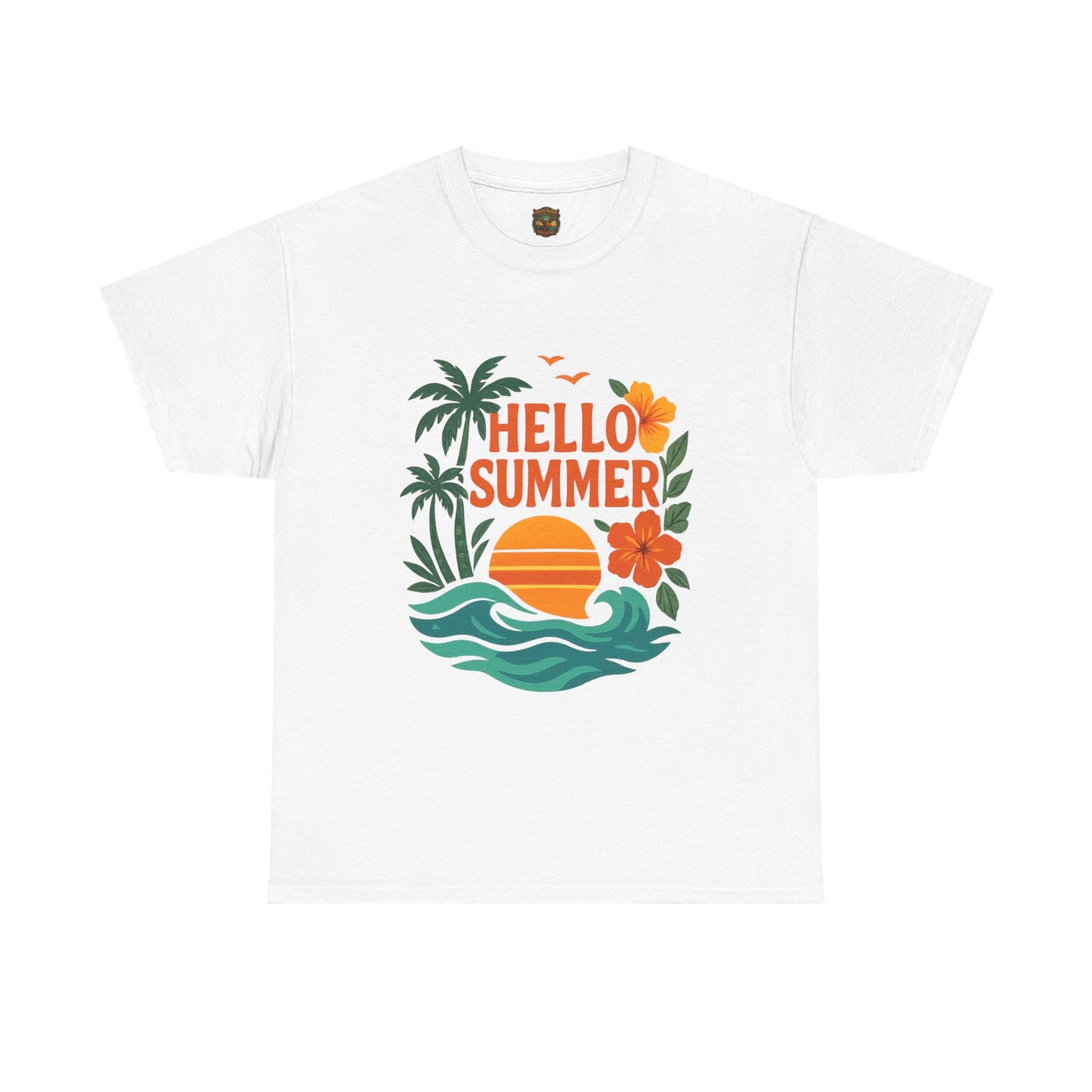 Hello Summer T-Shirt | Sunshine Text Graphic, Summer Vibes Tee