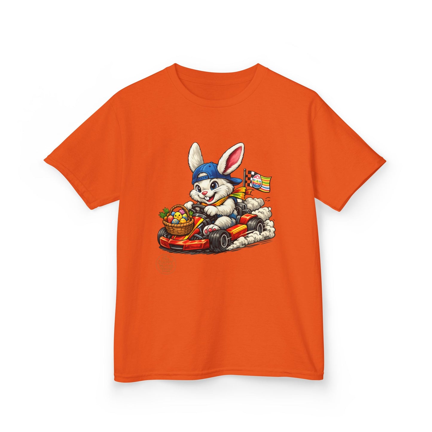 Kids Bunny Go-Kart Tee – Easter Bunny Racing with Candy Basket