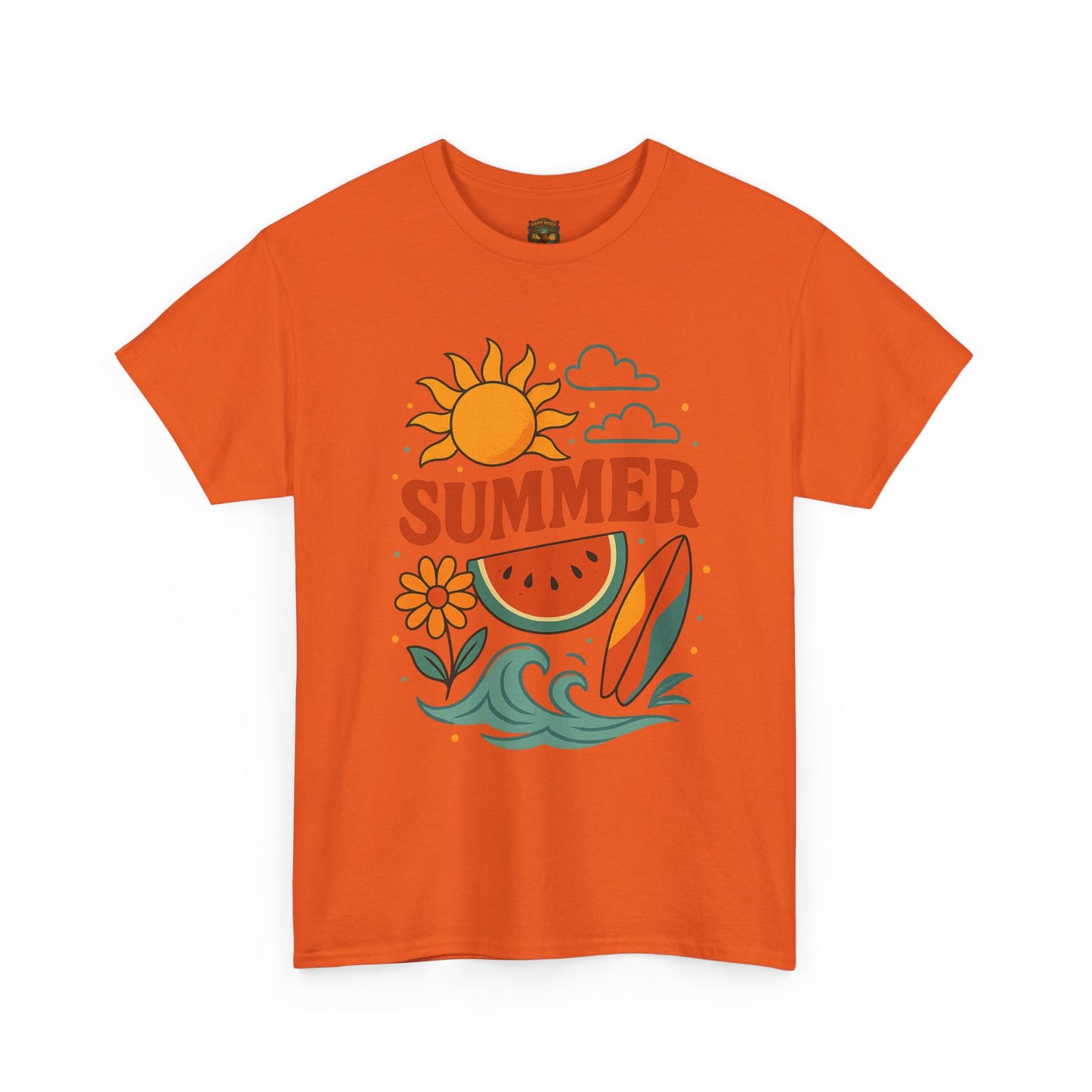 Summer Beach Tee | Surf Waves Palm Tree Graphic