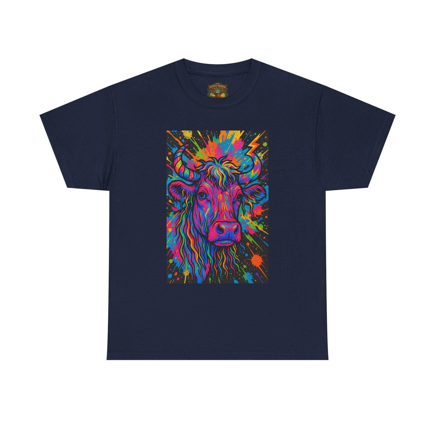 Psychedelic Highland Cow T-Shirt | Retro Rainbow Cow Art 4