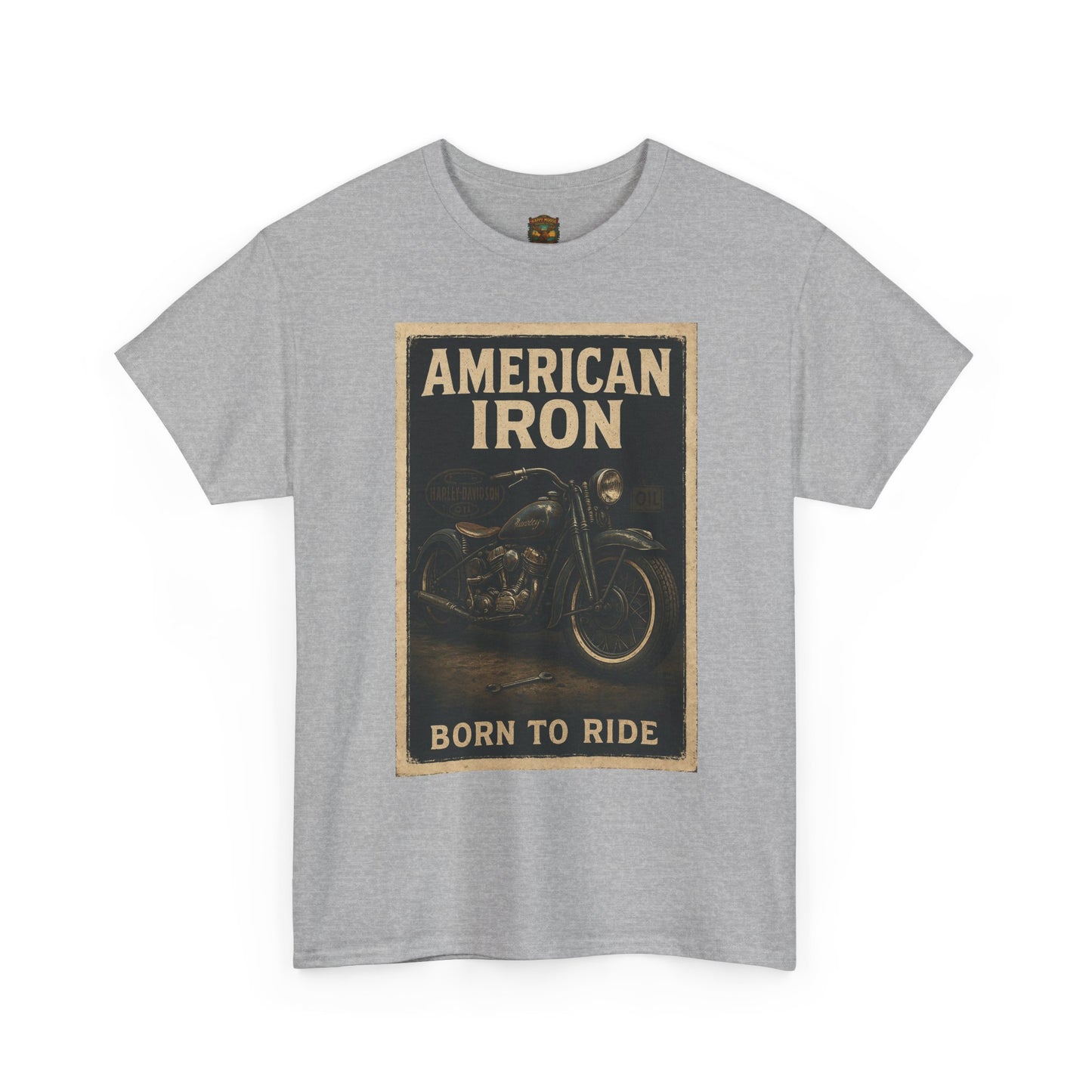 American Iron motorcycle poster Tee | Born to Ride vintage biker graphic T-Shirt