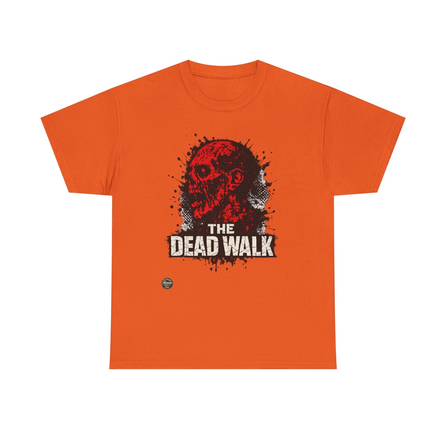 The Dead Walk Horror T-Shirt — Red Zombie Skull Graphic Tee