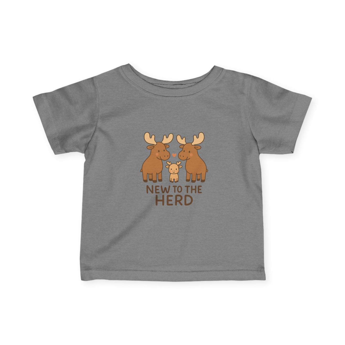 Infant Tee — "New to the Herd" Moose Family Baby Shirt
