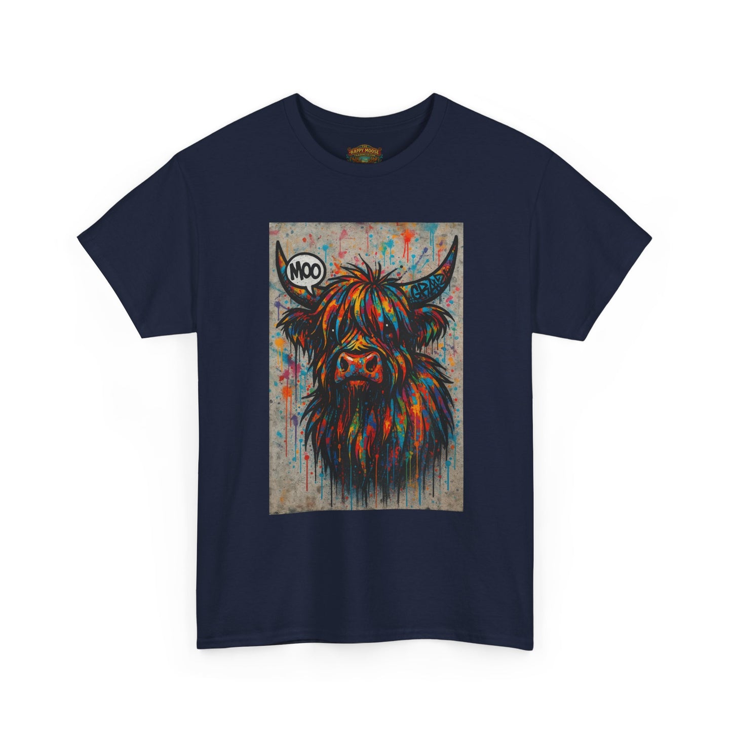 Psychedelic Highland Cow T-Shirt | Retro Rainbow Cow Art 7