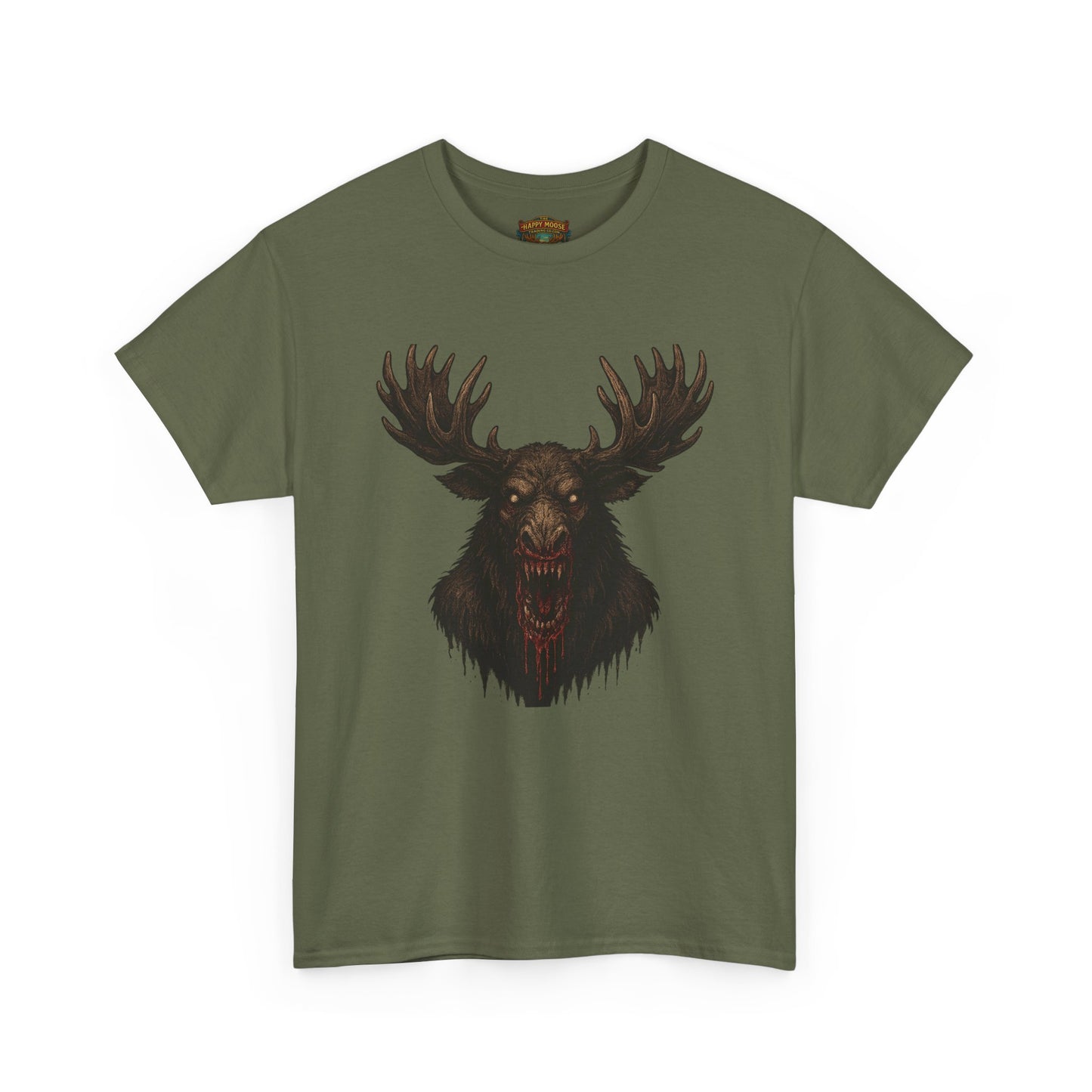Moose Skull Graphic Tee — Dark Forest Horror Antler Shirt