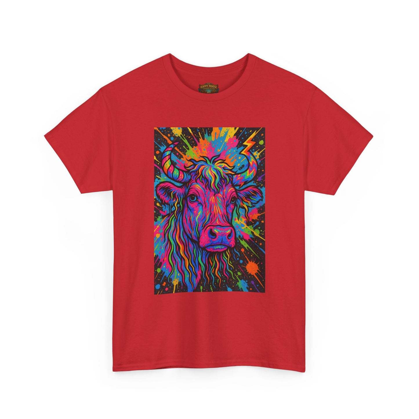 Psychedelic Highland Cow T-Shirt | Retro Rainbow Cow Art 4