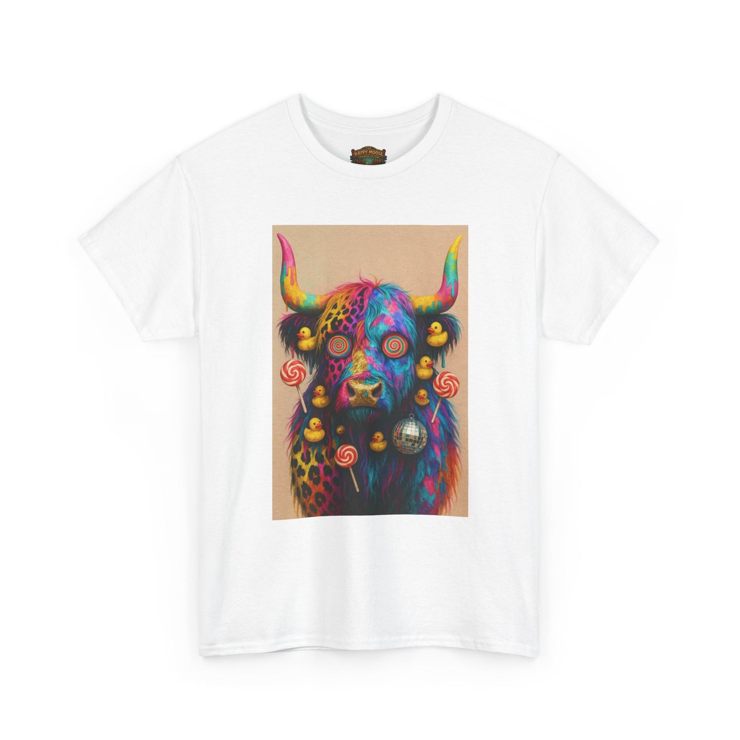 Psychedelic Highland Cow T-Shirt | Retro Rainbow Cow Art 6