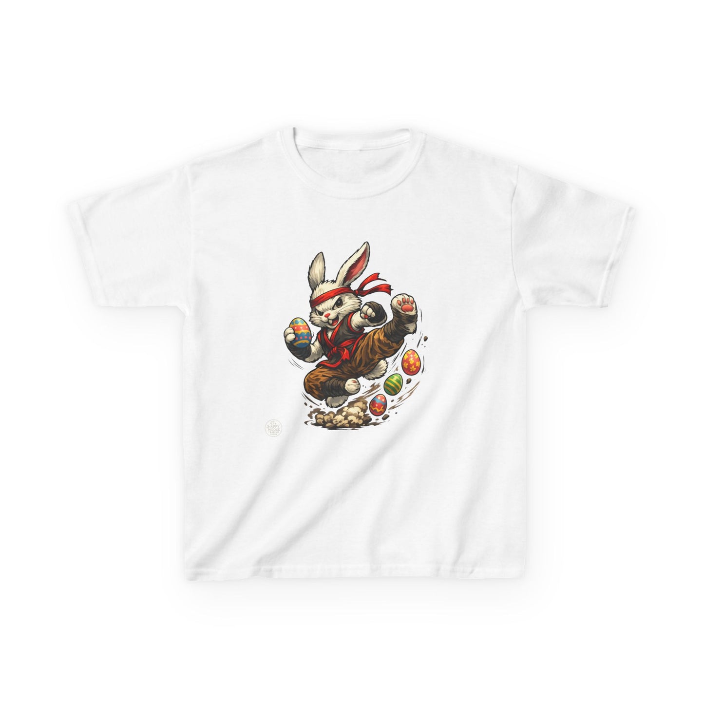Kids Tee — Playful Easter Bunny with Colorful Eggs