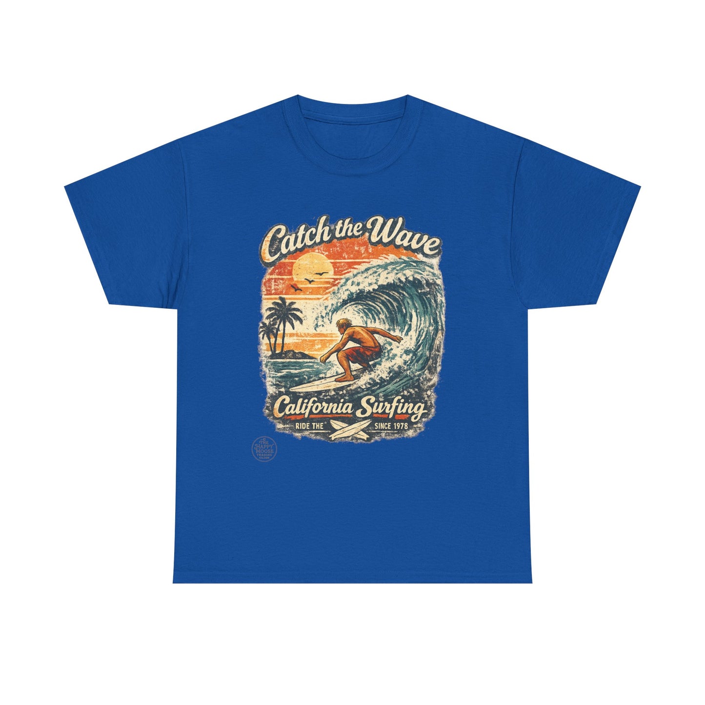 Catch the Wave California Surfing T-Shirt — Retro Beach Surf Tee