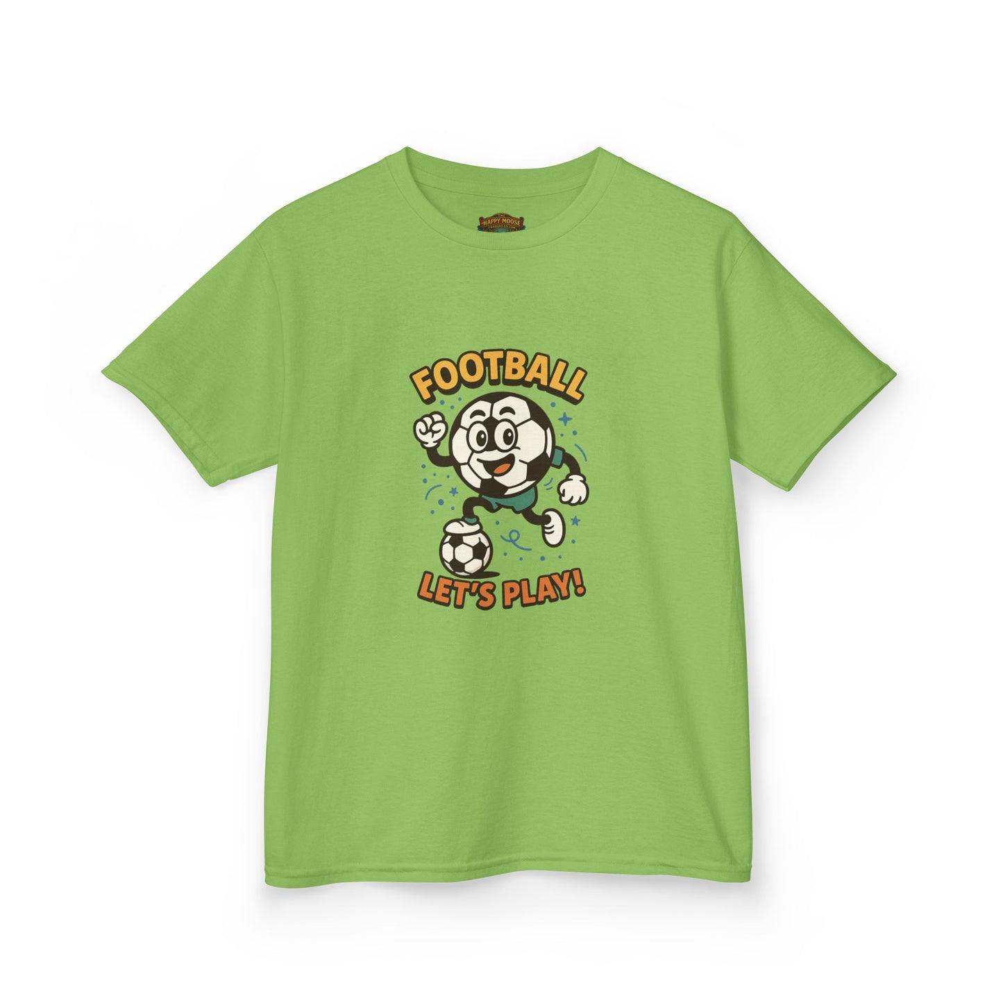 Kids Football Tee — "Football Let's Play" Retro Cartoon Soccer Shirt