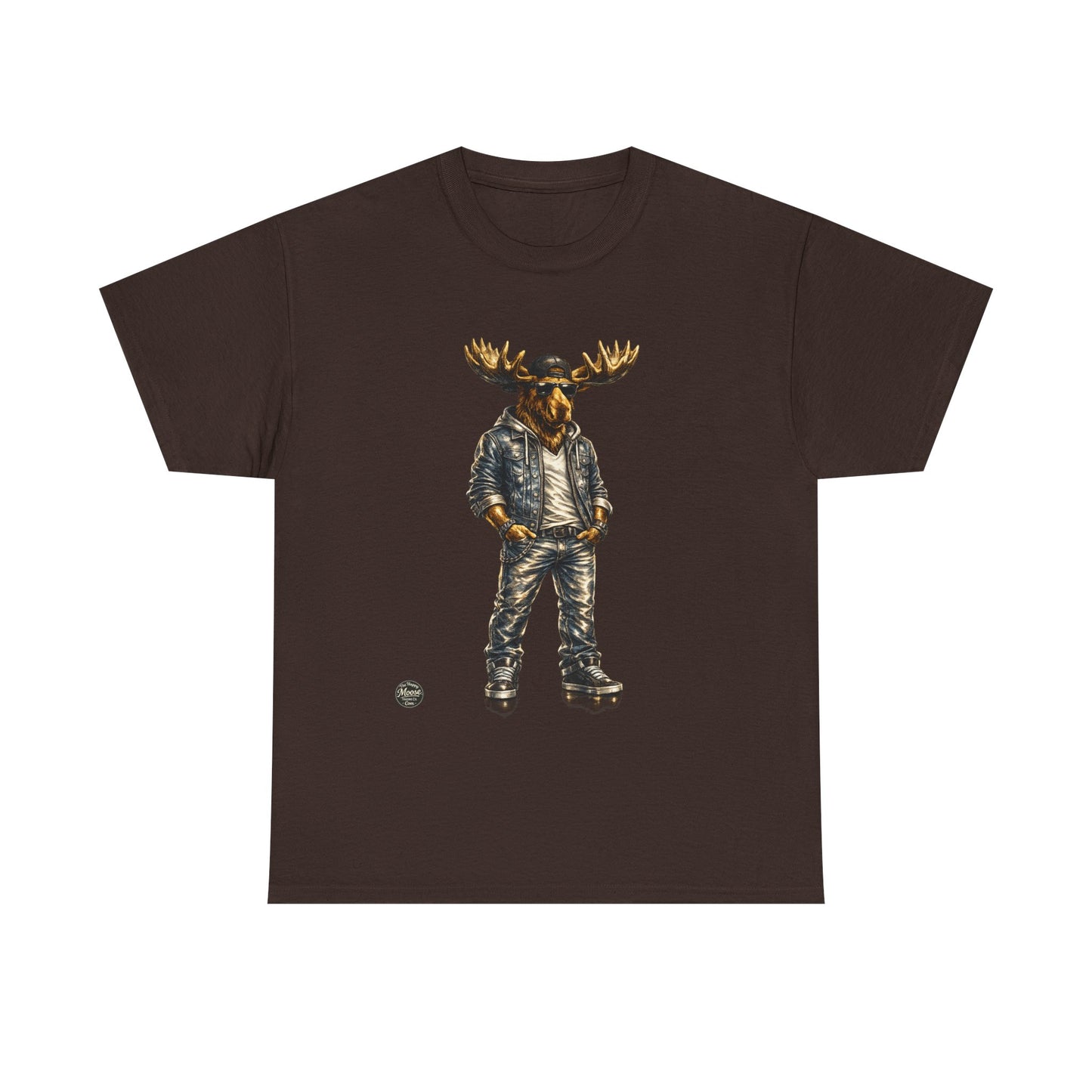 Rustic Urban Moose Graphic Tee — Outdoorsy Moose Illustration T-Shirt