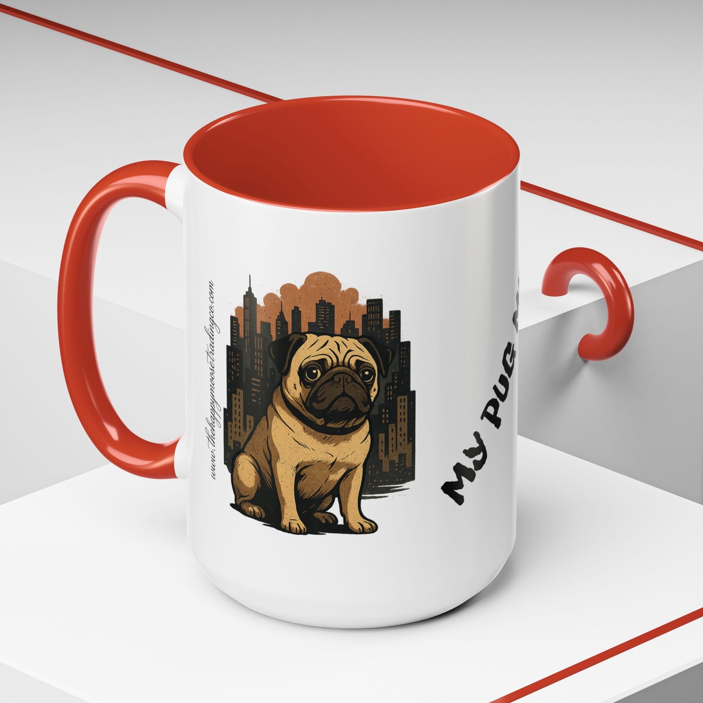 My Pug Mug Coffee Mug — Rustic Mountain Sunset Design