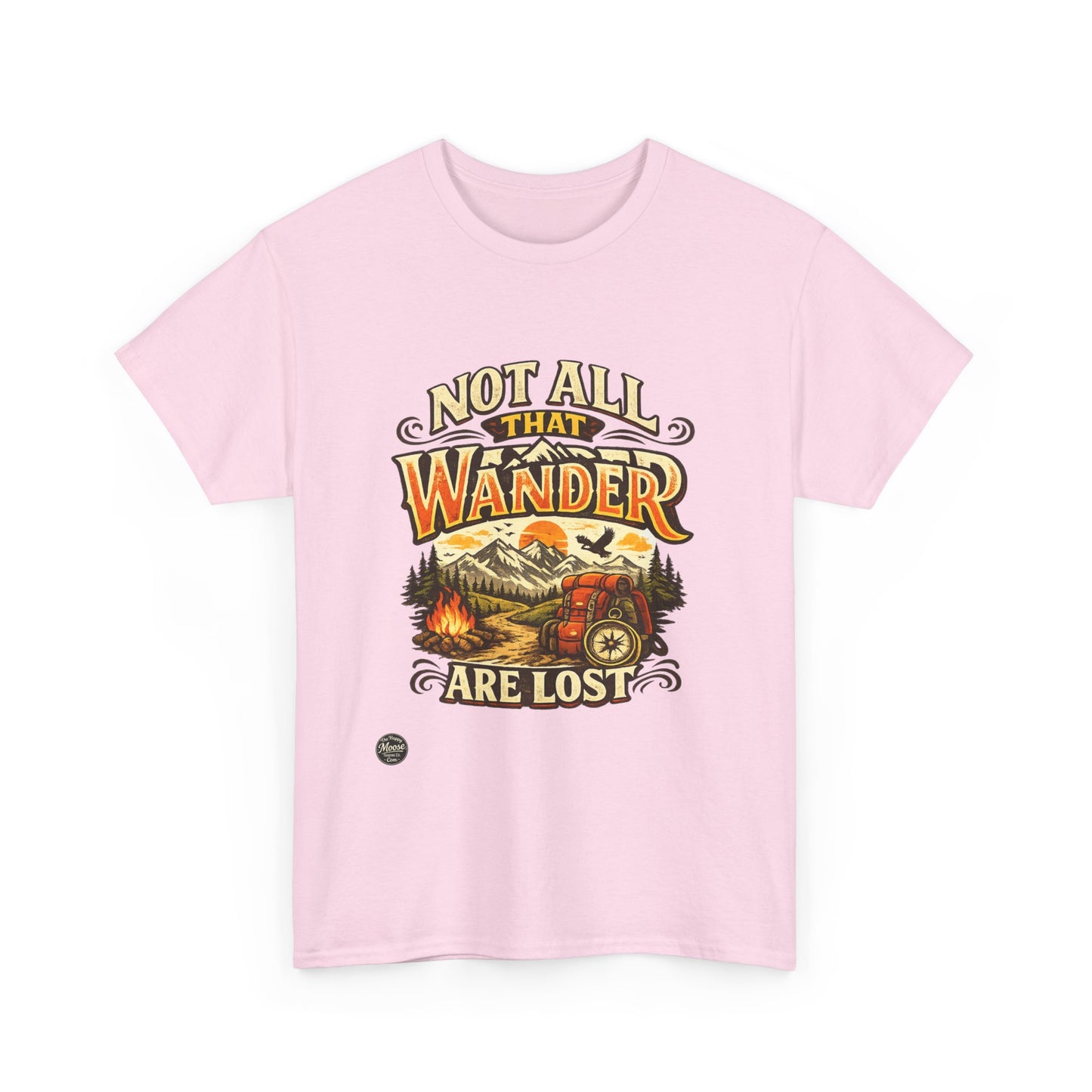 Wander Camper T‑Shirt — "Not All That Wander Are Lost" Adventure Tee