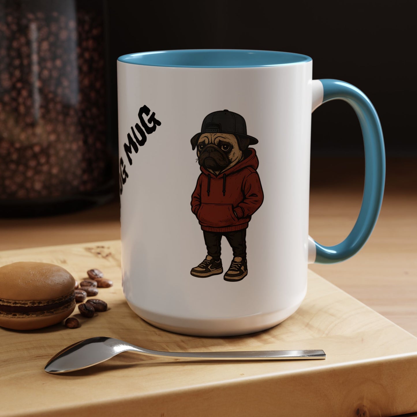 The Pug Mug Accent Coffee Mug — Cute Pug Cartoon Gift (11/15oz)