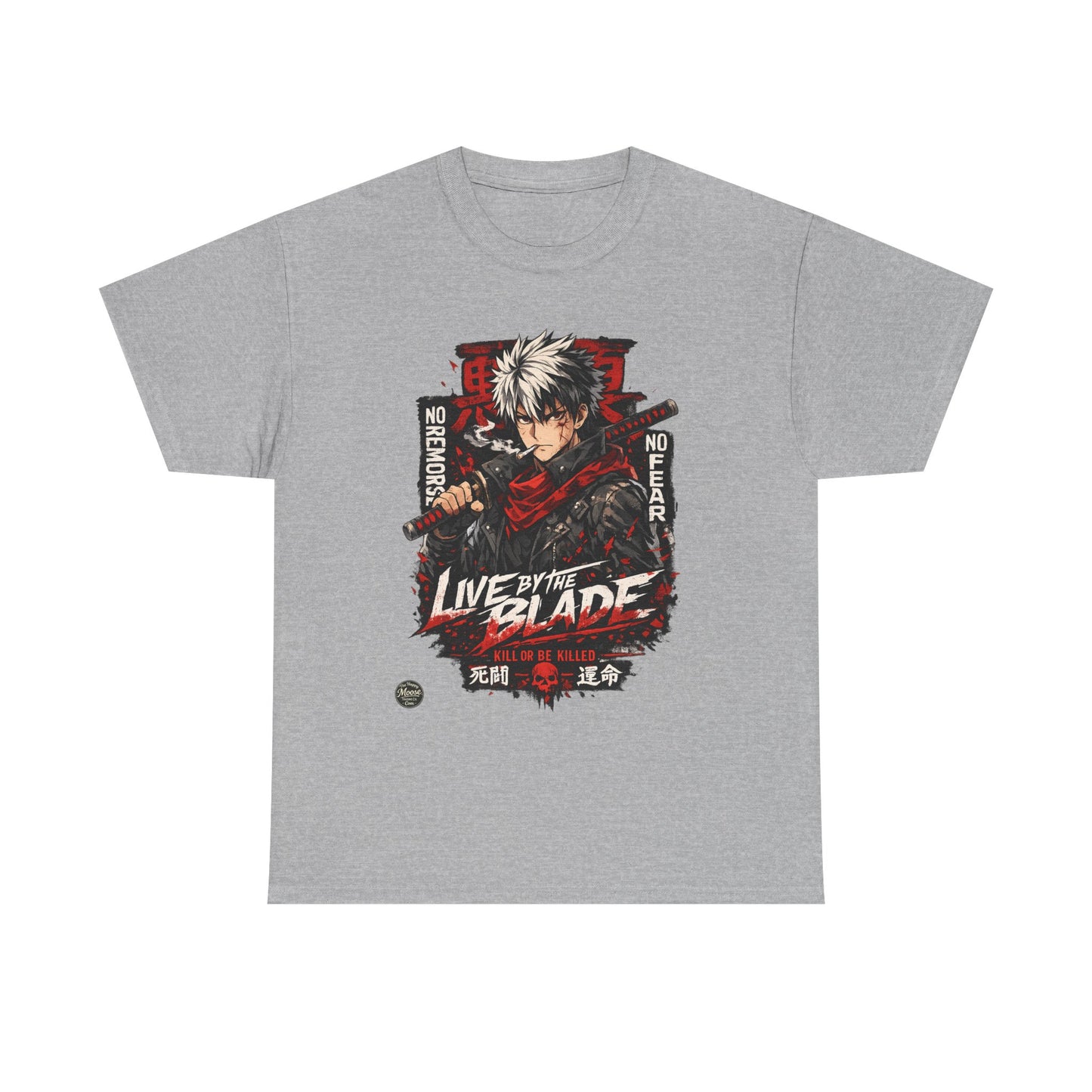 Live by the Blade Anime Tee — Samurai Sword Graphic T-Shirt #E003
