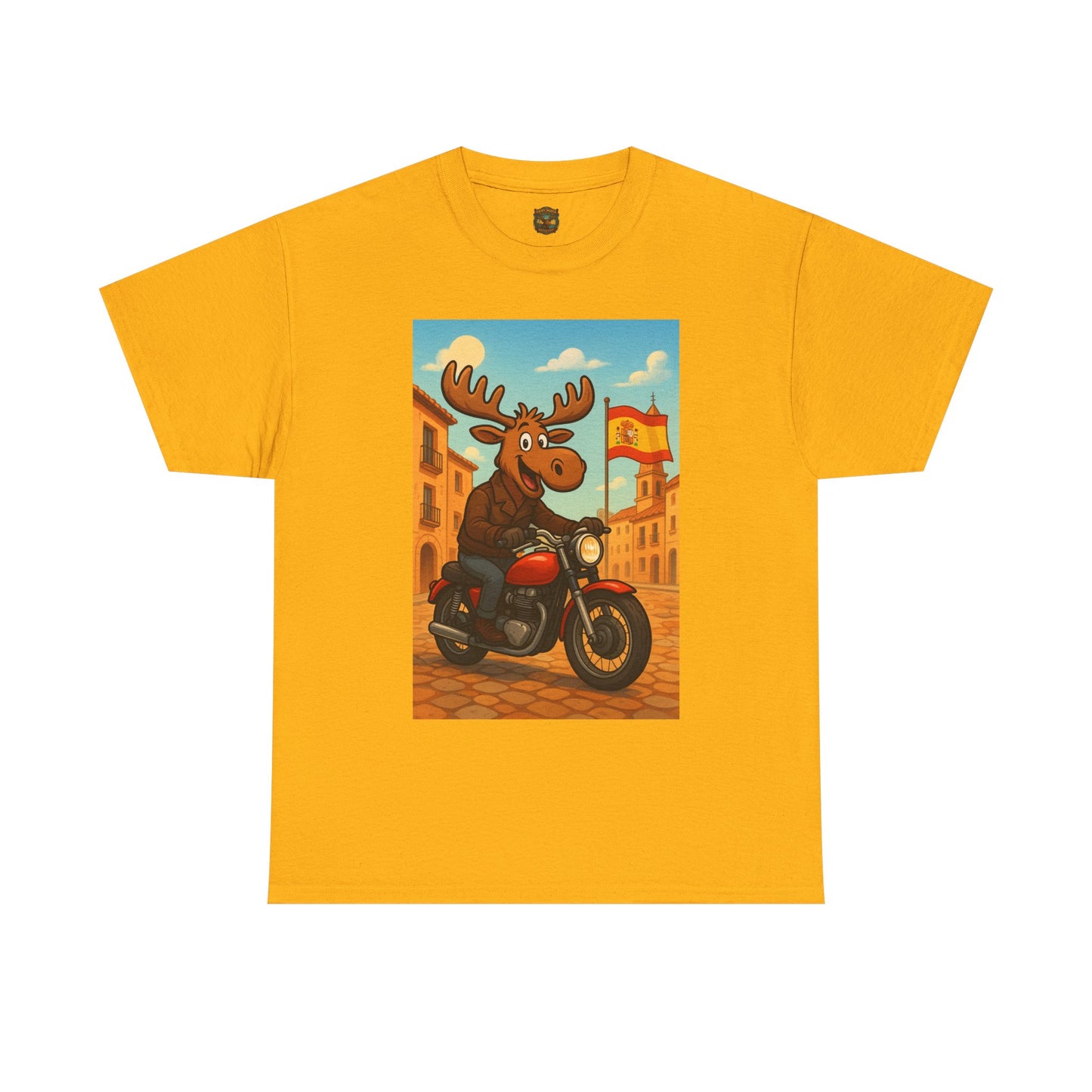 Happy Moose on a Motorcycle T-Shirt | Vintage Biker Animal Tee