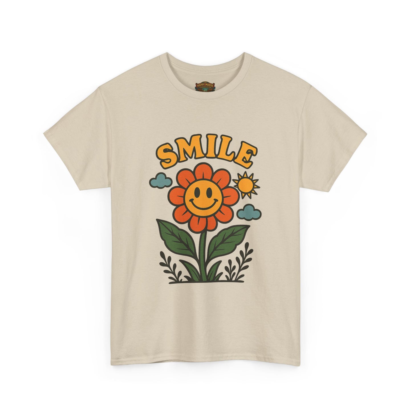 Smile With The Flowers T-Shirt | Floral Typography Tee