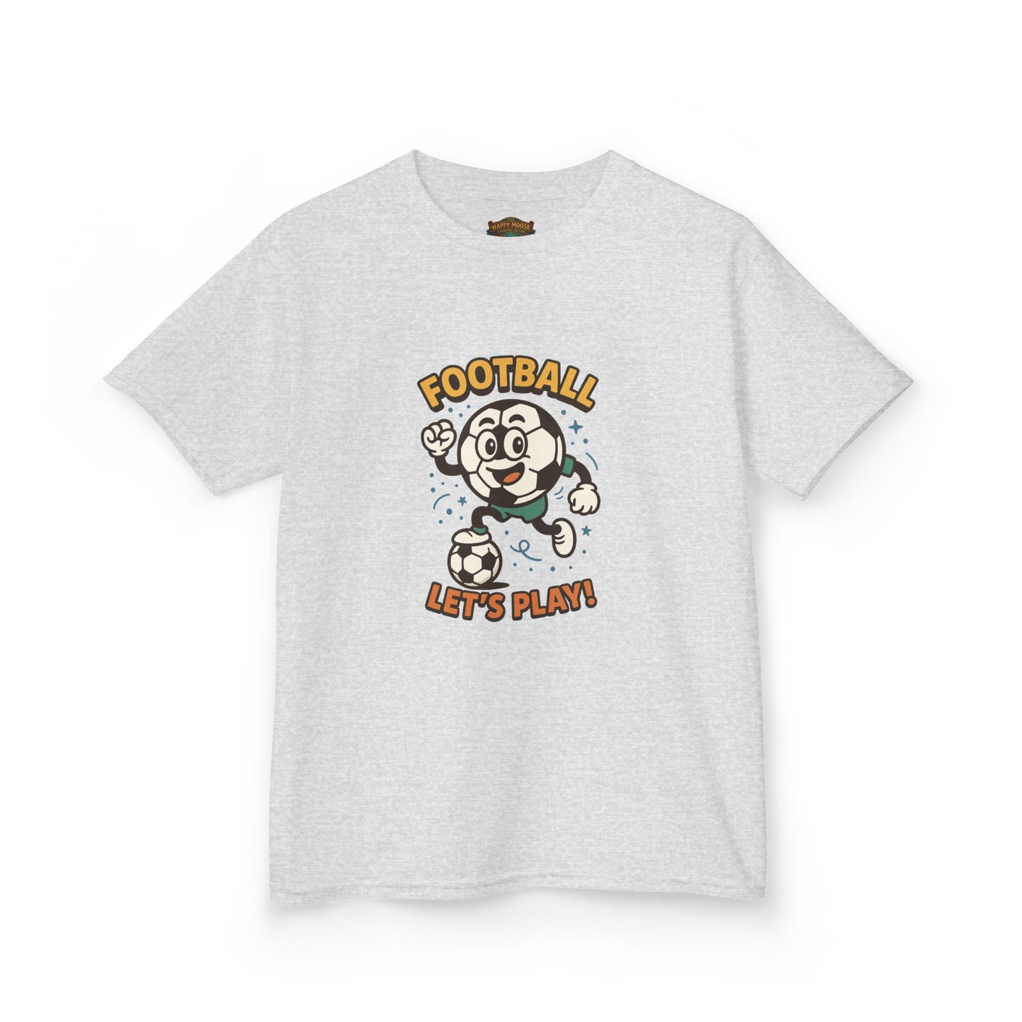 Kids Football Tee — "Football Let's Play" Retro Cartoon Soccer Shirt