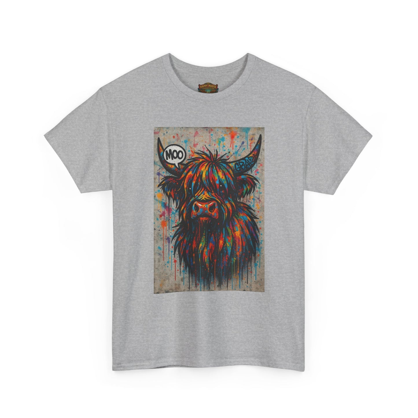 Psychedelic Highland Cow T-Shirt | Retro Rainbow Cow Art 7
