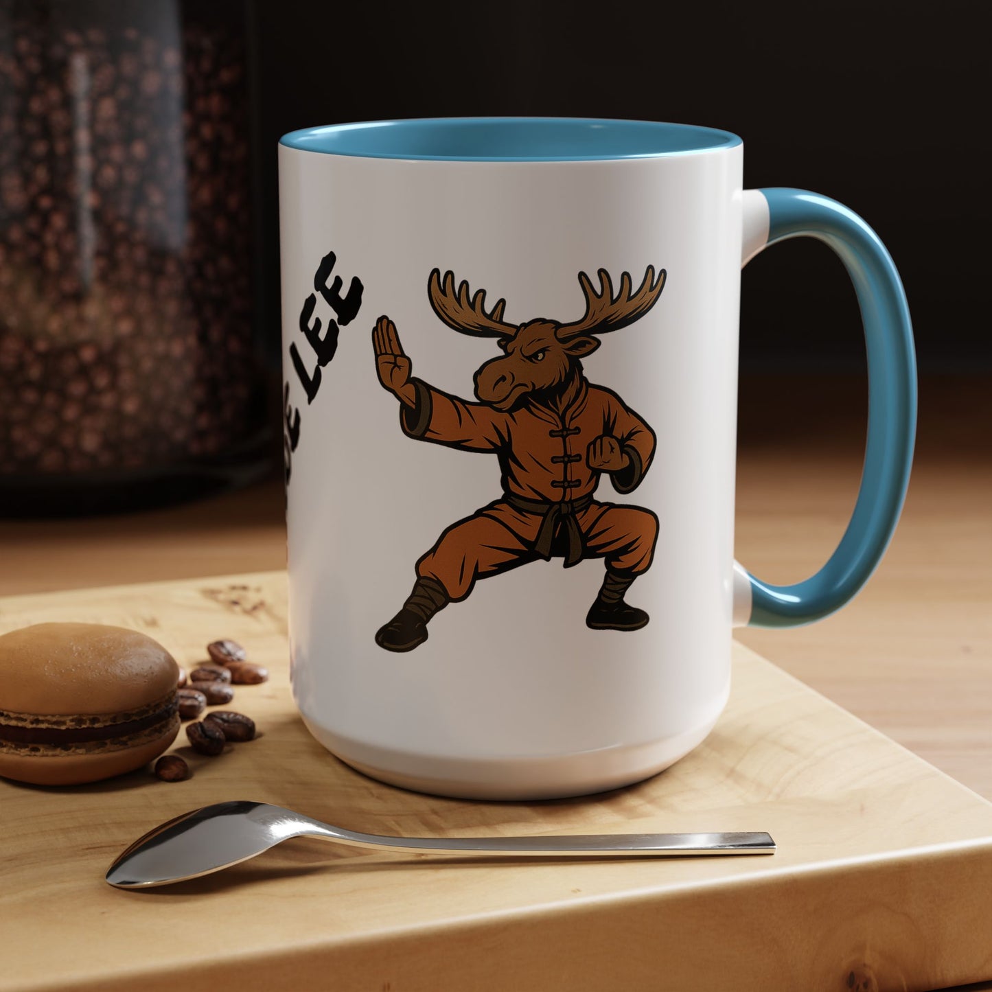 Moose Lee Martial Arts Accent Coffee Mug — Funny Moose Kung Fu 11/15oz