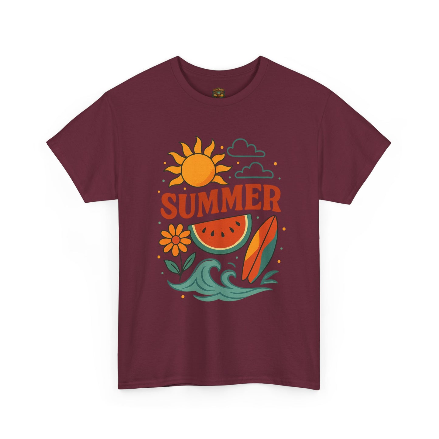 Summer Beach Tee | Surf Waves Palm Tree Graphic