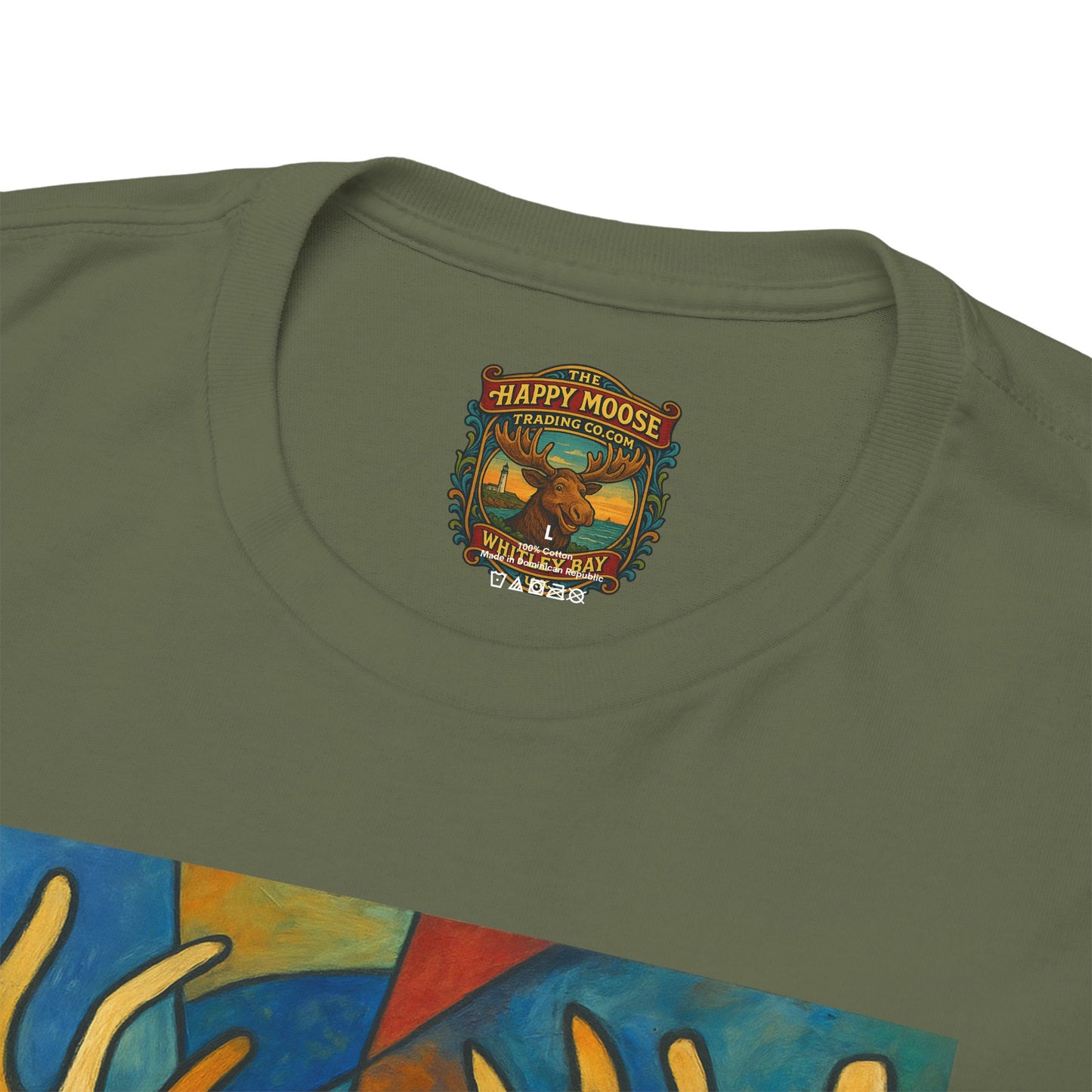 Picasso Moose T‑Shirt — Colorful Geometric Woodland Art Tee
