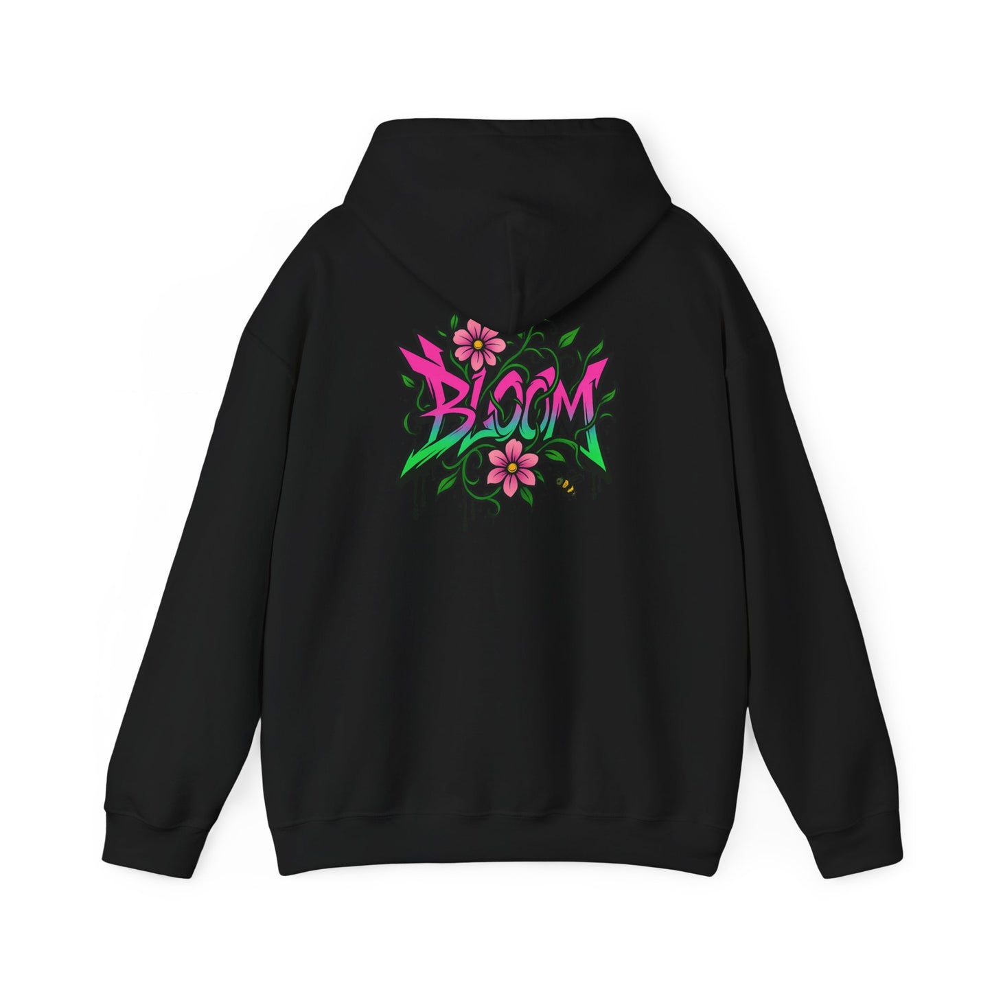 Bloom Floral Graffiti Hoodie — Women's Urban Streetwear Flower Graphic Hooded Sweatshirt