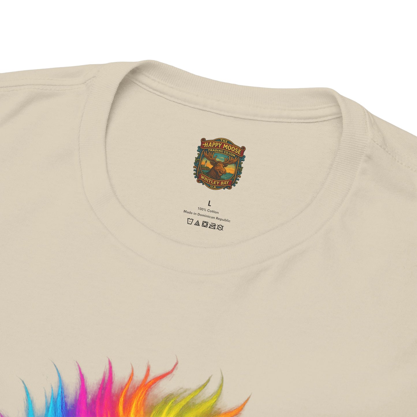 Rainbow Highland Cow T-Shirt — Colourful Neon Graphic Tee