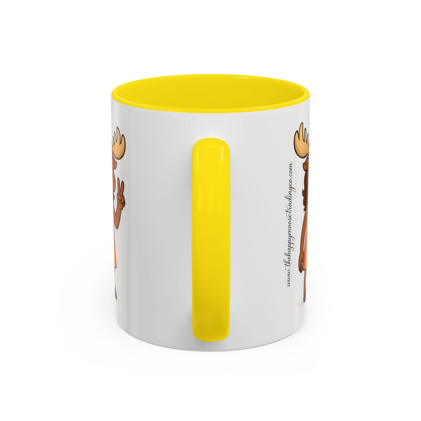 Hippie Moose Coffee Mug — Peace Sign Retro Moose Accent Mug (11/15oz)