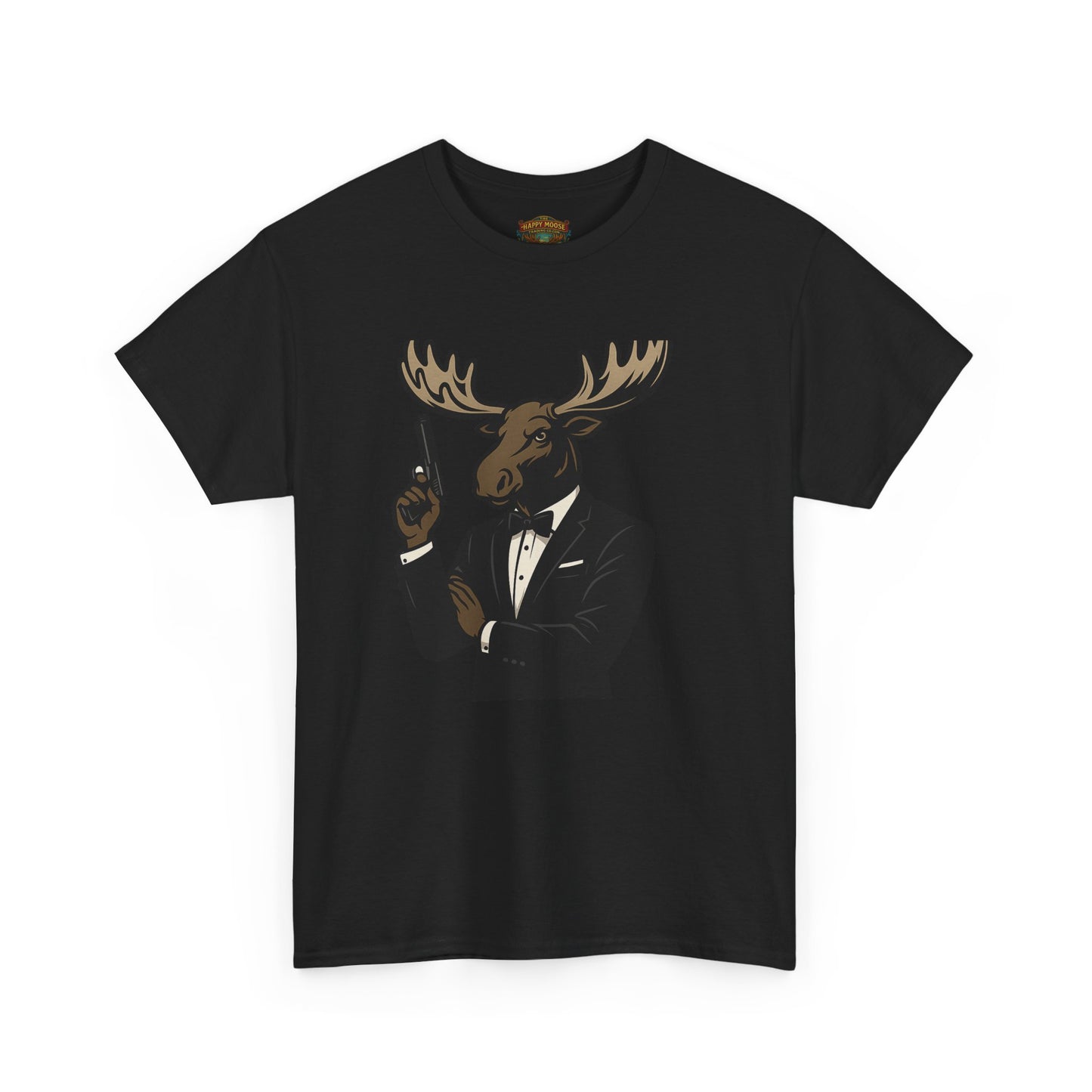 Moose in Tuxedo Graphic Tee — Gentlemen Moose Novelty T‑Shirt