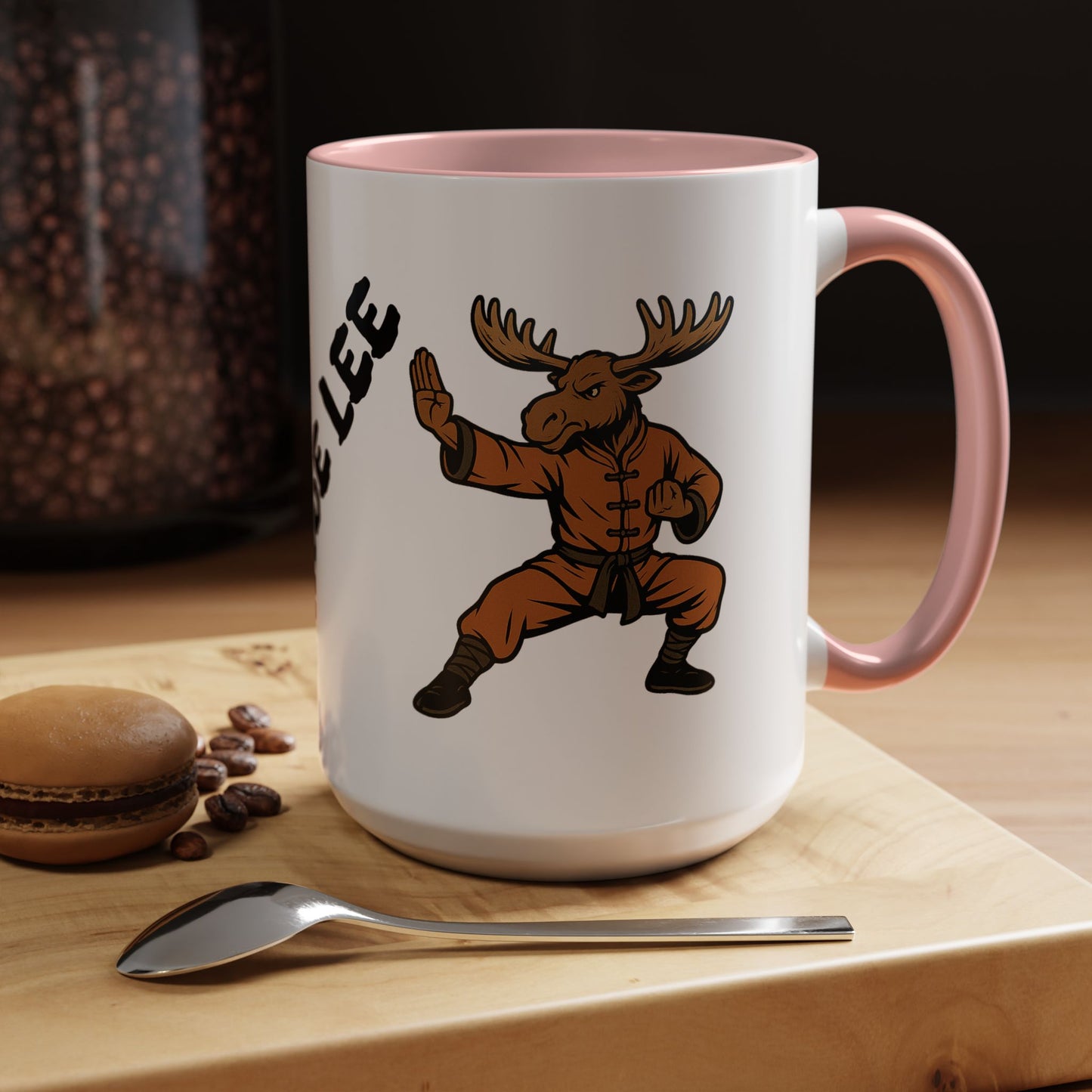 Moose Lee Martial Arts Accent Coffee Mug — Funny Moose Kung Fu 11/15oz