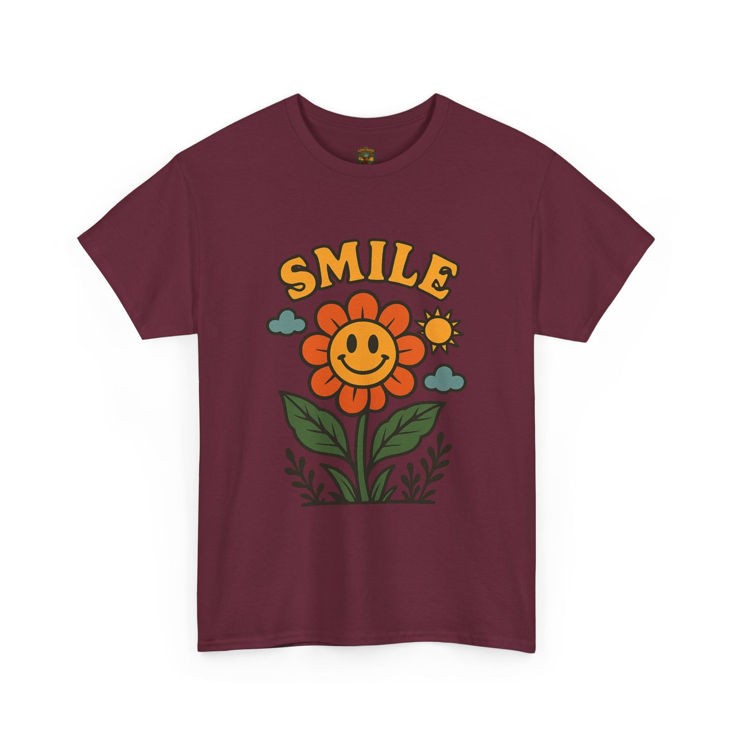 Smile With The Flowers T-Shirt | Floral Typography Tee