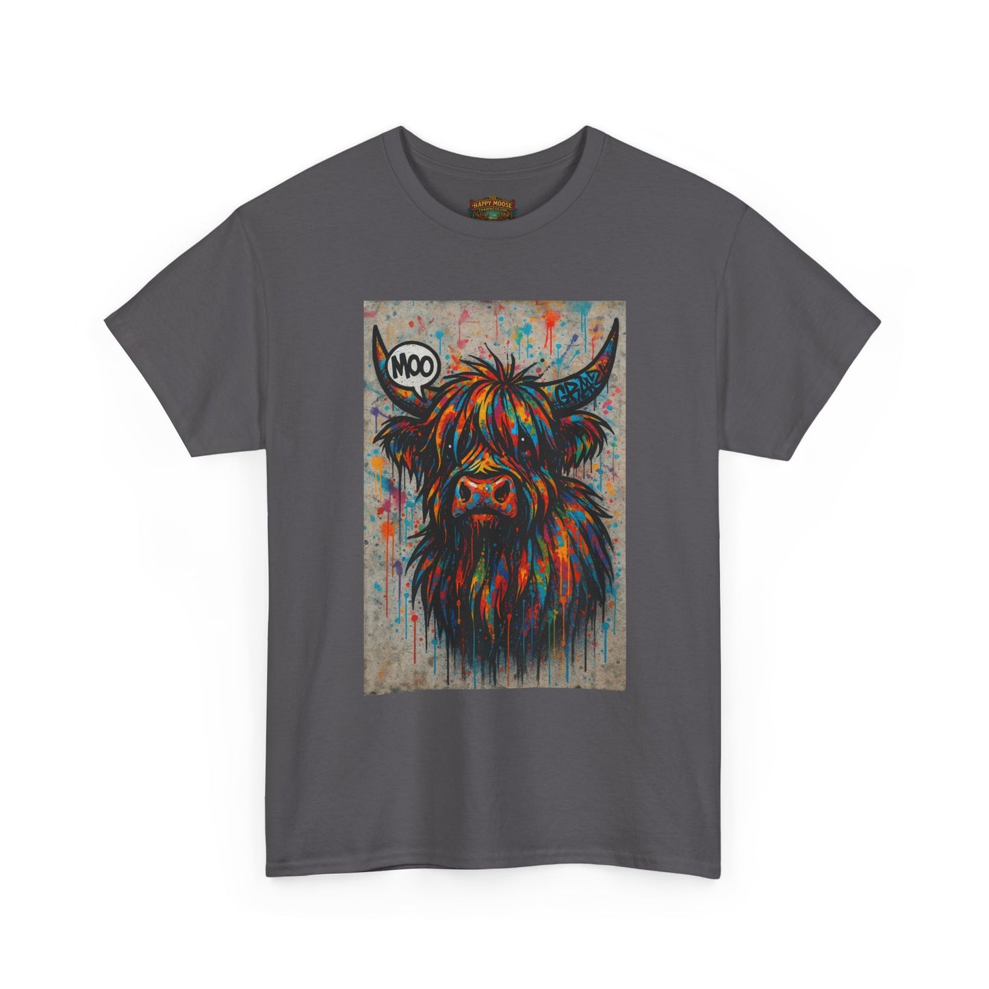 Psychedelic Highland Cow T-Shirt | Retro Rainbow Cow Art 7