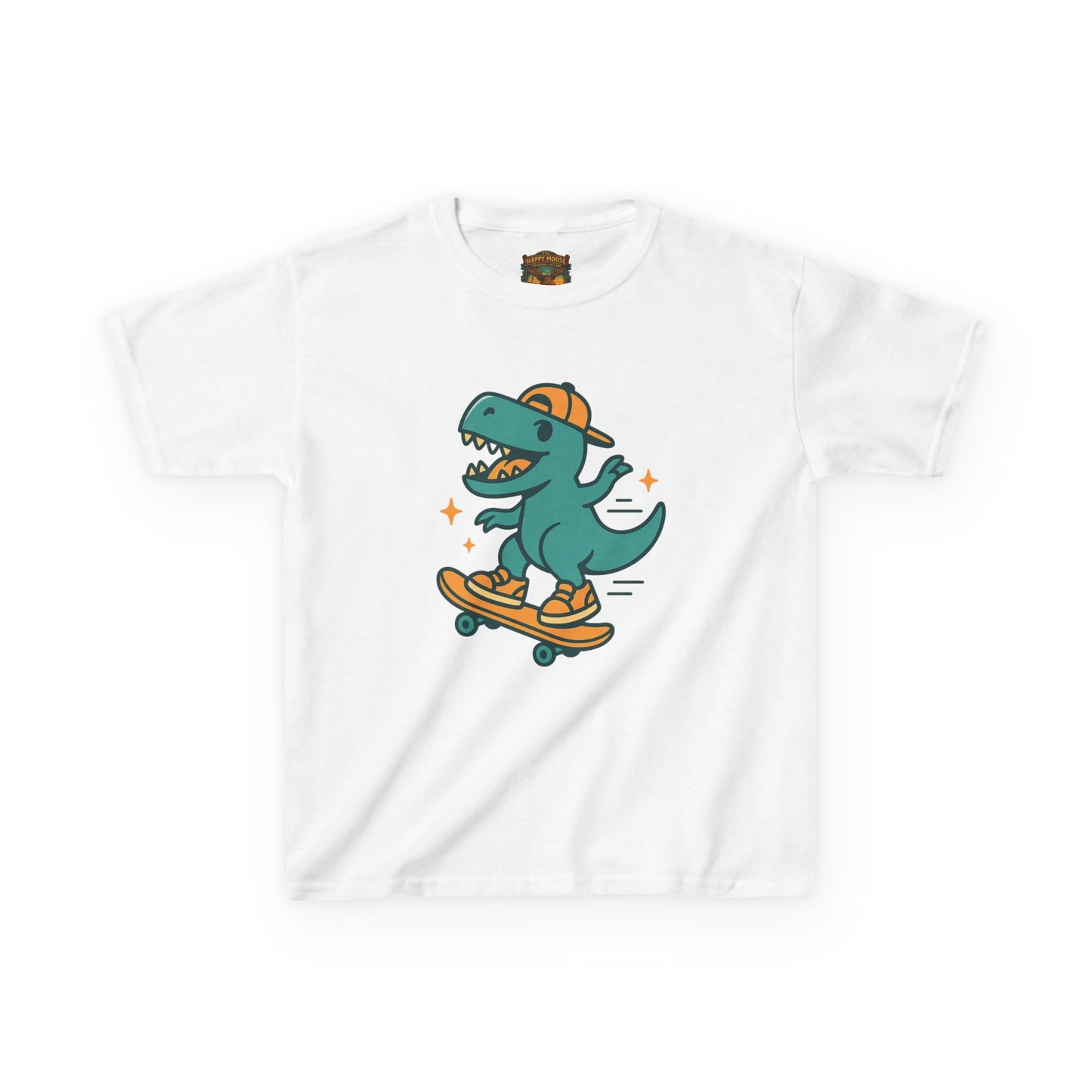 Kids Skateboarding Dino Tee — Cute Skateboard T‑Rex Graphic Shirt
