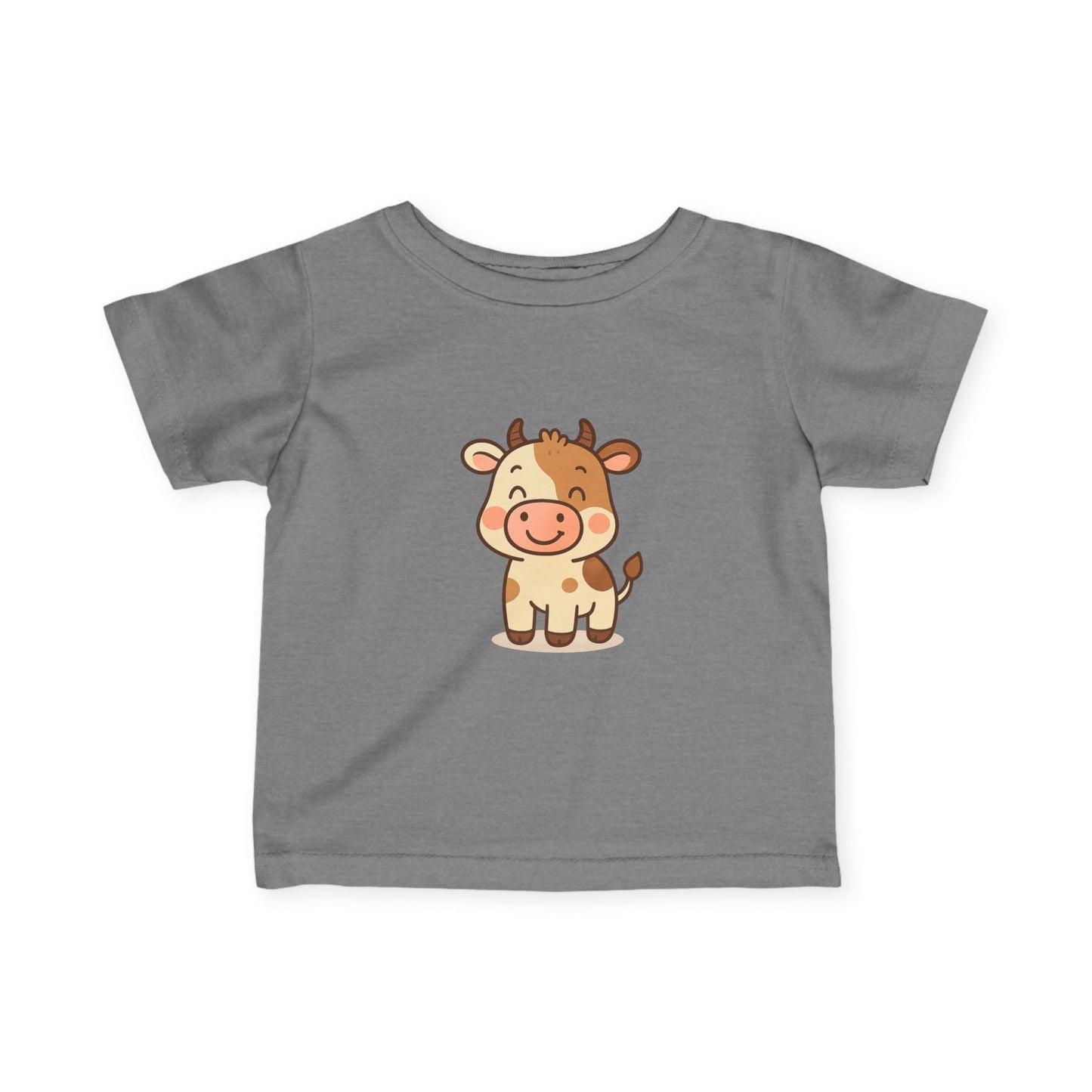 Cute Cartoon Cow Infant Tee - Baby Cow Graphic Shirt