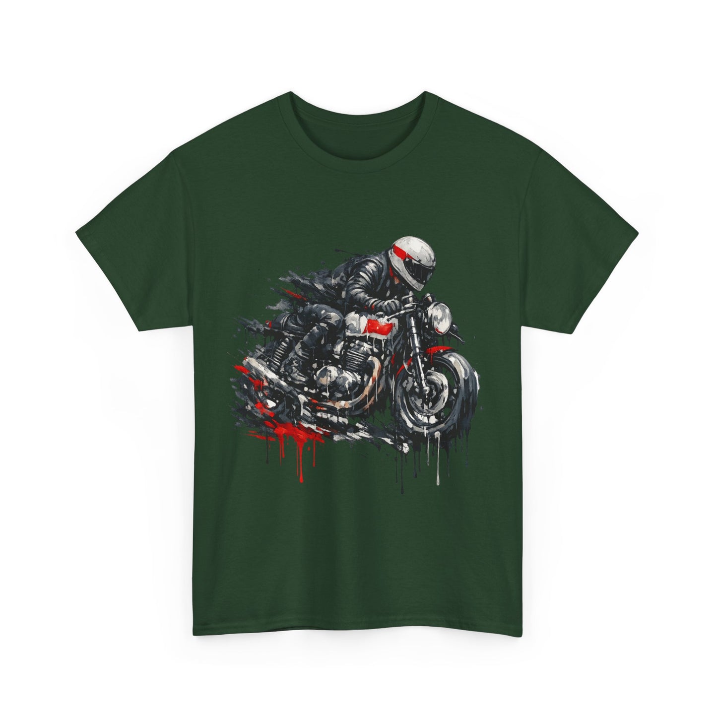 Motorcycle Racer T-Shirt Speed Rider Graphic Drip Street Art Biker Tee EBC09