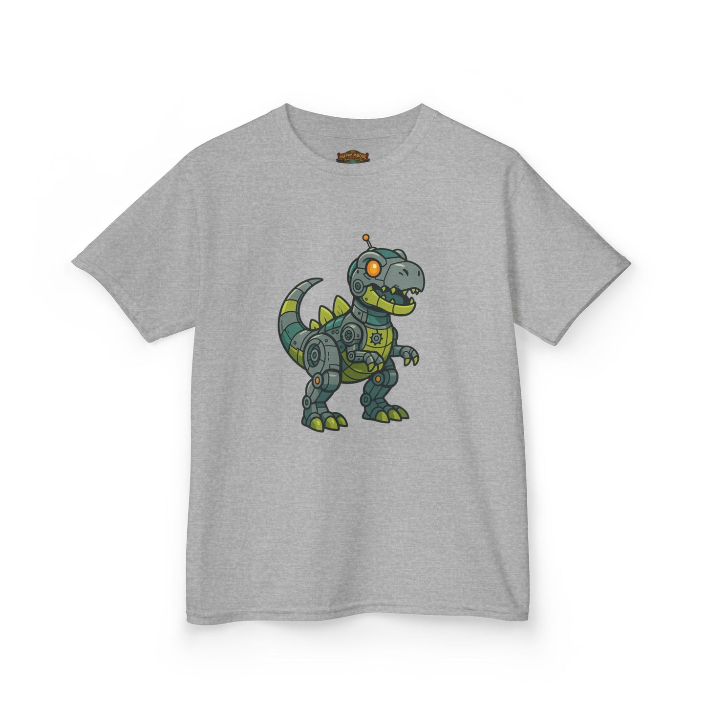 Kids Robot Dinosaur T‑Shirt — Cute Mech T‑Rex Graphic Tee for Boys & Girls