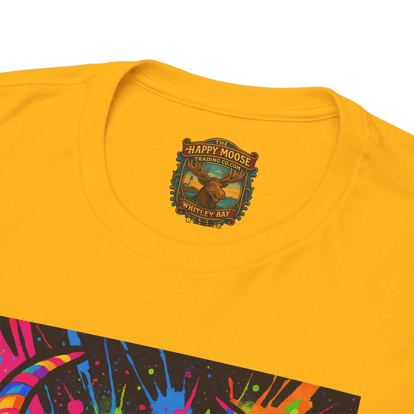 Psycadelic Highland Cow T-Shirt | Retro Rainbow Cow Art 1