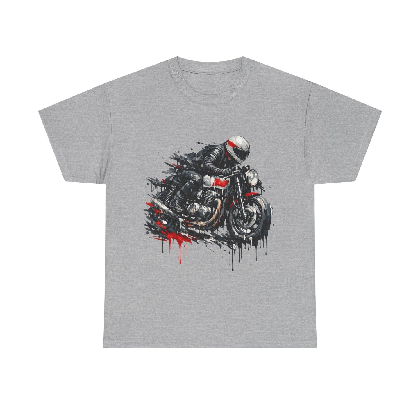 Motorcycle Racer T-Shirt Speed Rider Graphic Drip Street Art Biker Tee EBC09