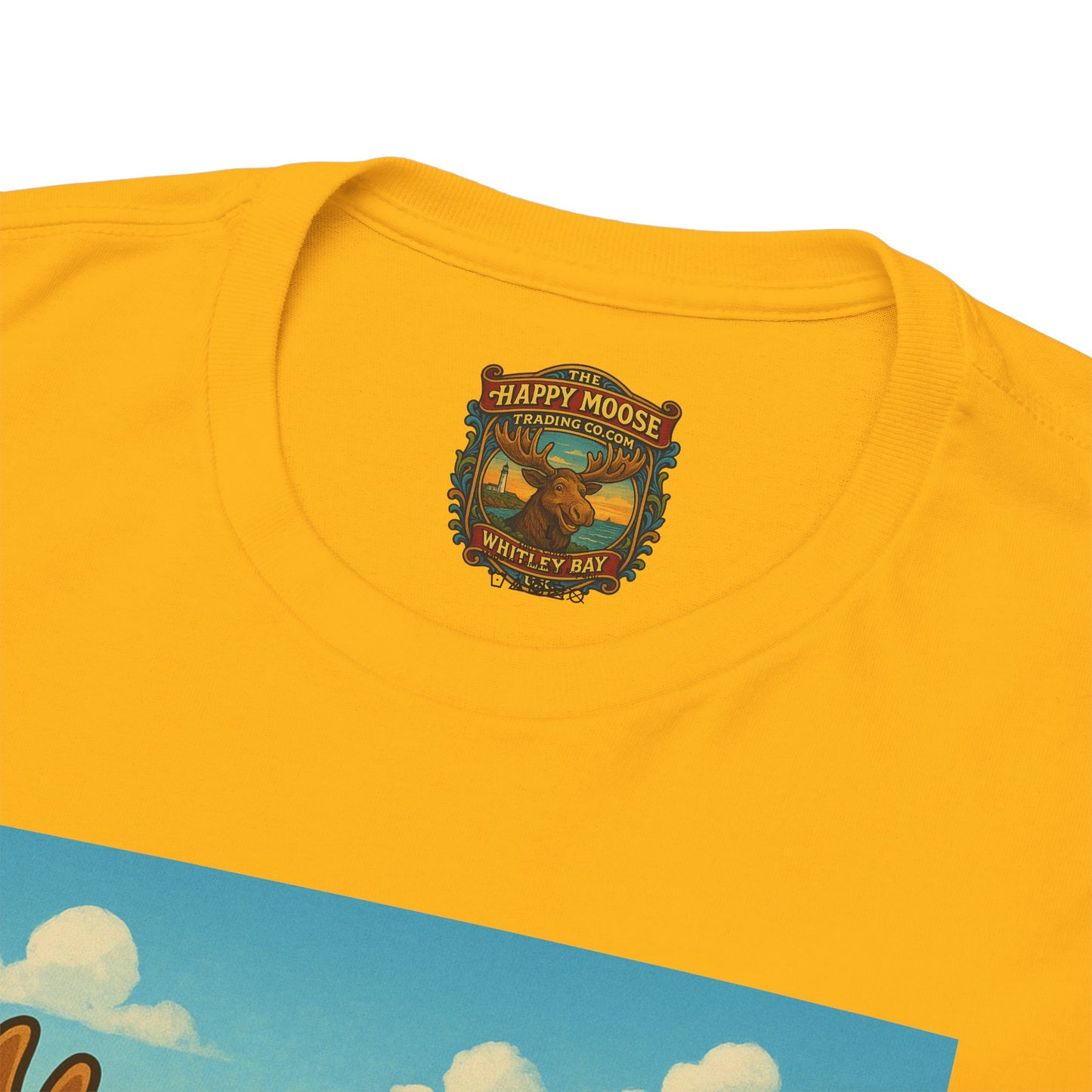 Happy Moose Motorcycle T-Shirt | Vintage Biker Moose Illustration