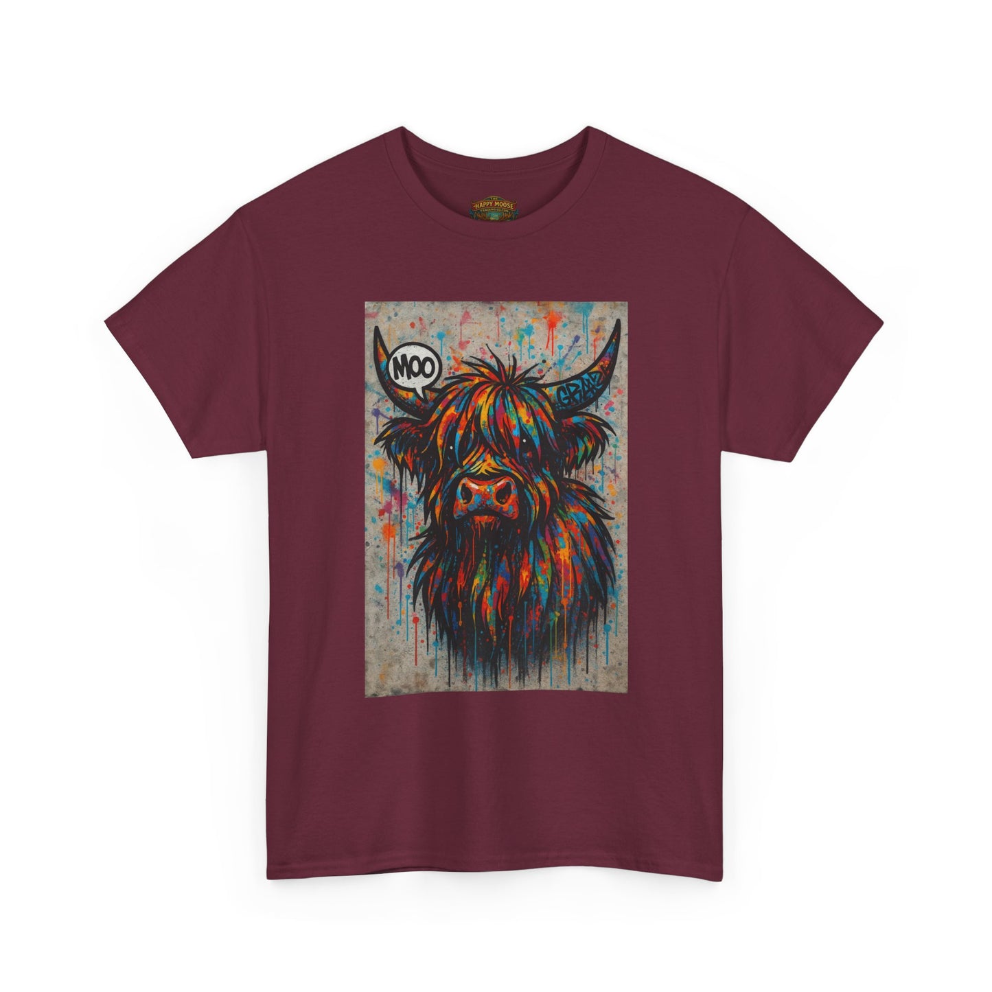 Psychedelic Highland Cow T-Shirt | Retro Rainbow Cow Art 7