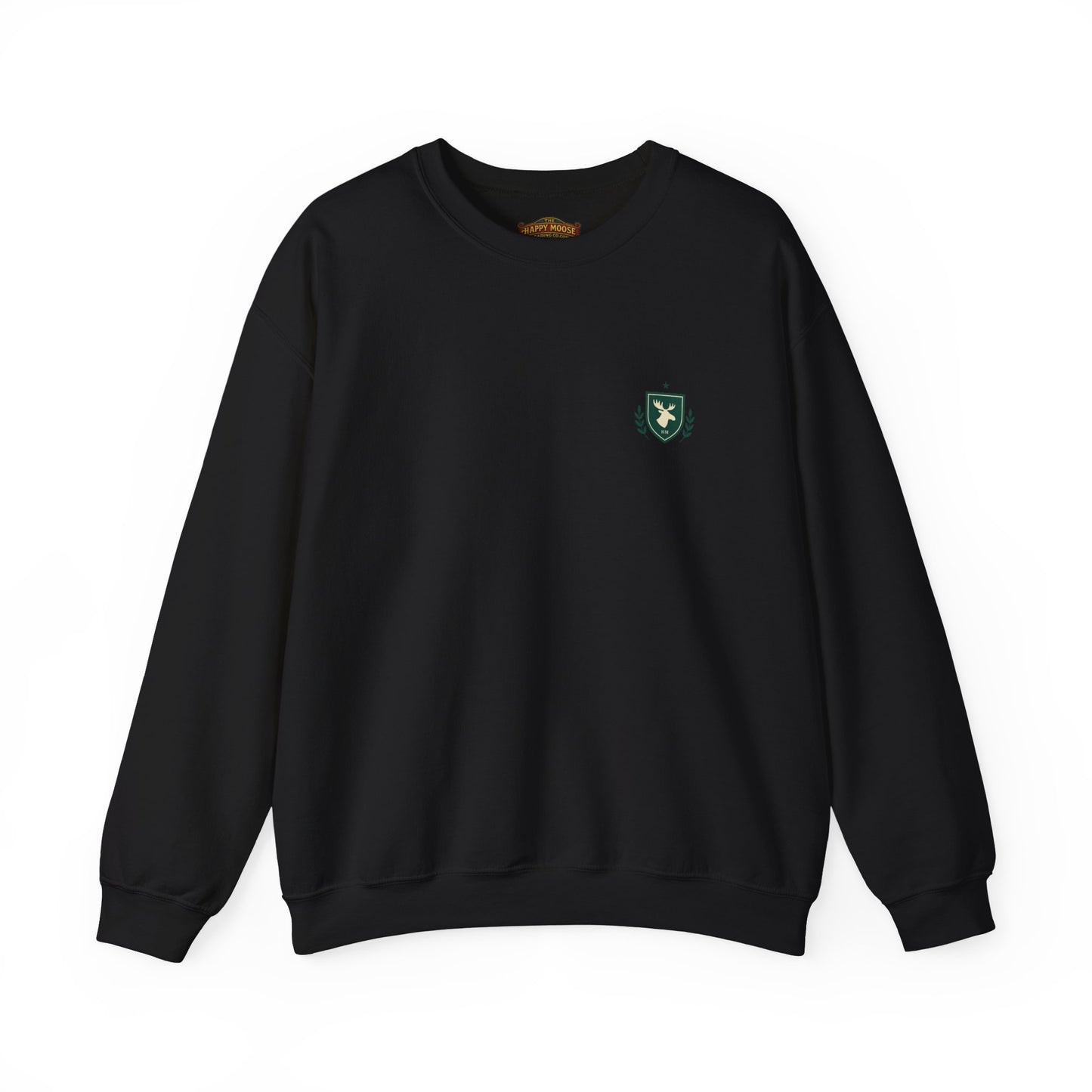 Embroidered Crest Crewneck Sweatshirt — Minimal Vintage Shield Logo