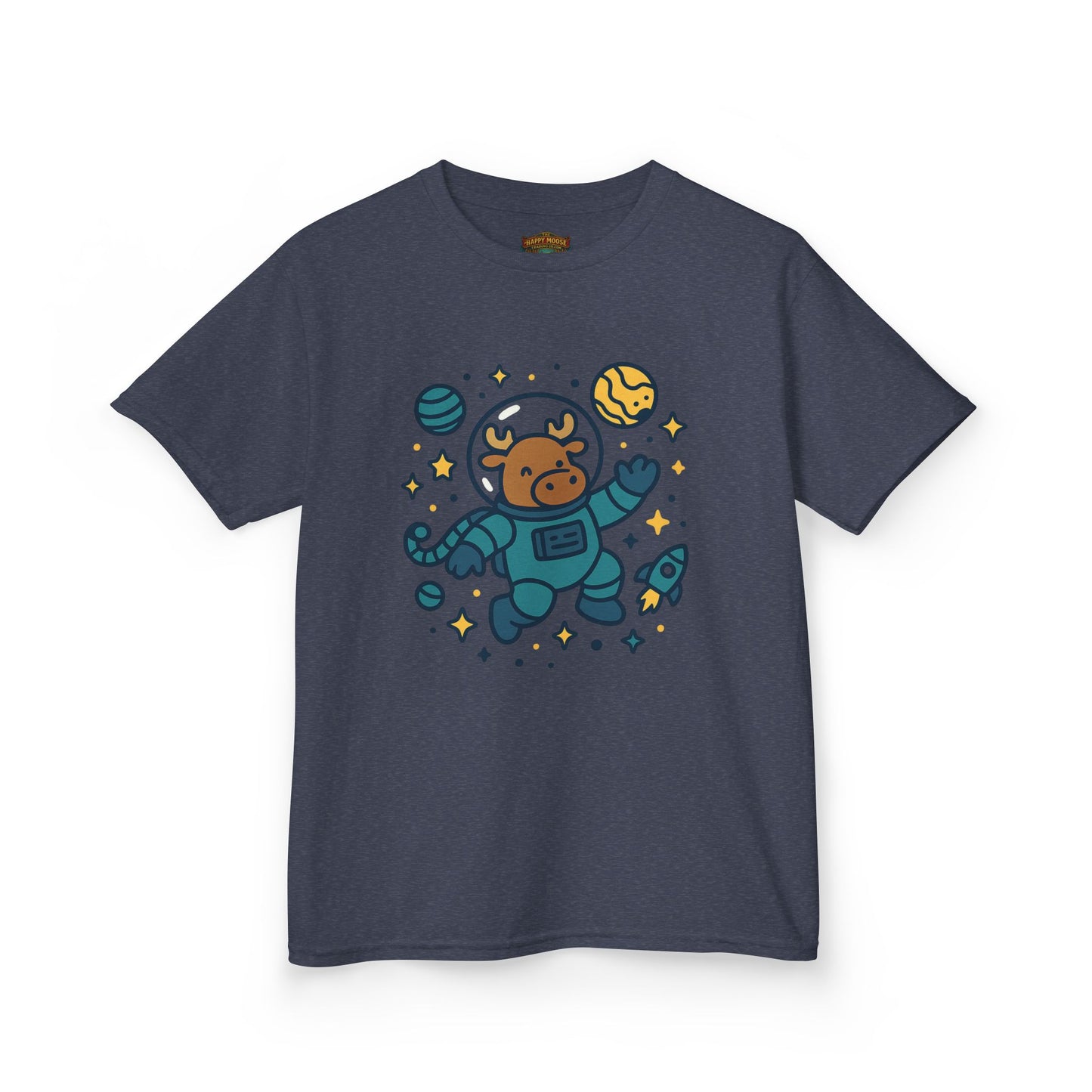 Kids Tee — Cute Astronaut Moose Space Shirt for Children
