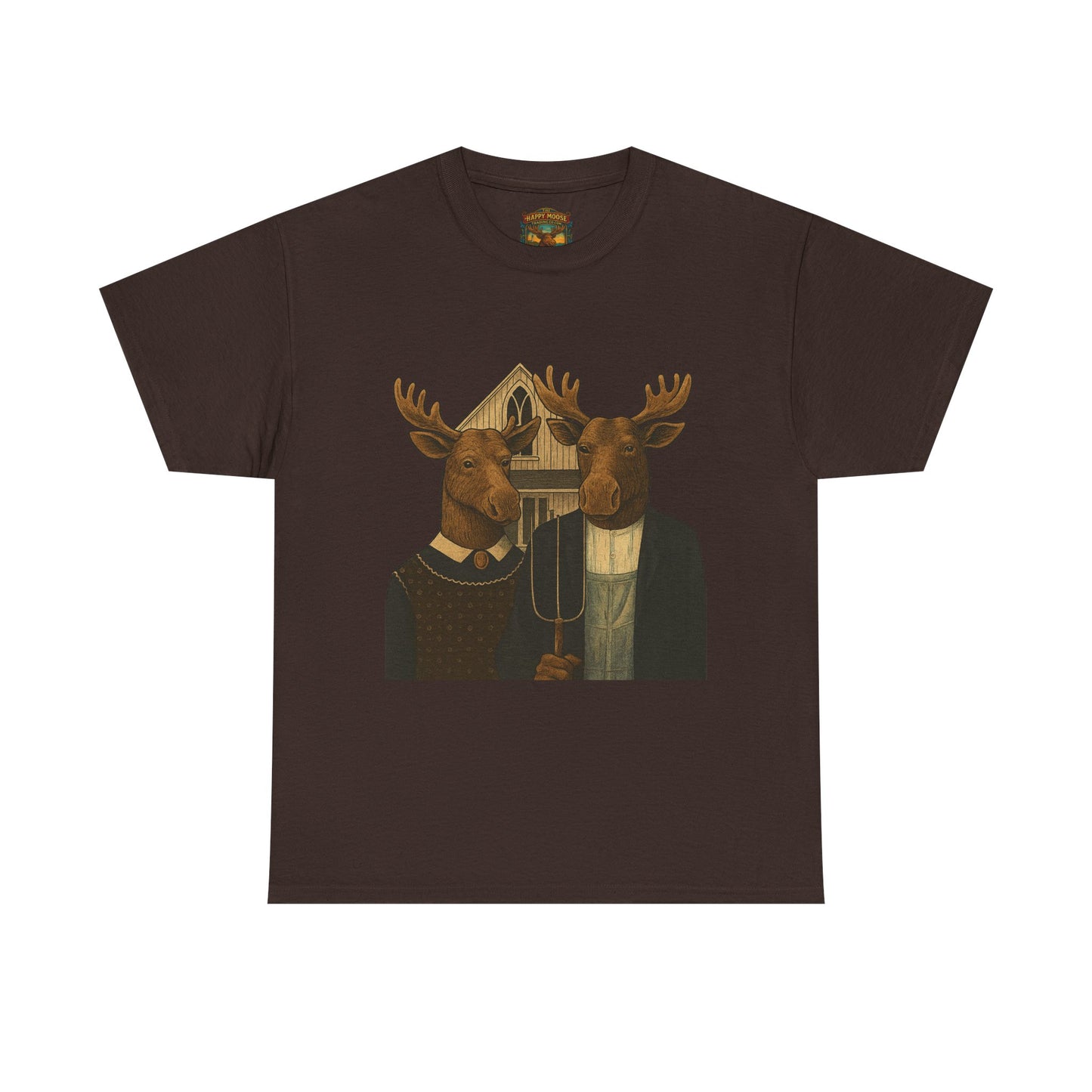 Moose Portrait T-Shirt — Vintage Animal Couple Graphic Tee