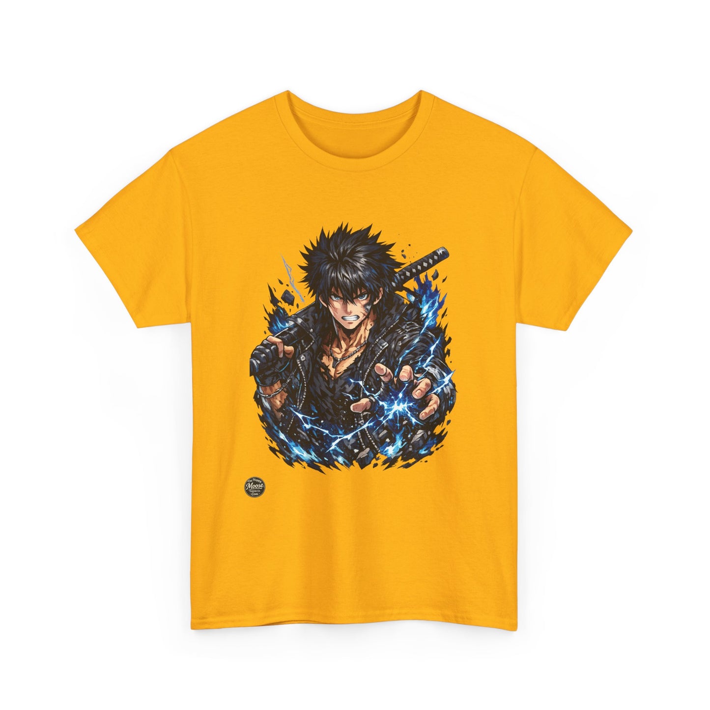 Samurai Warrior Anime Tee — Fierce Swordfighter Graphic T-Shirt #E005