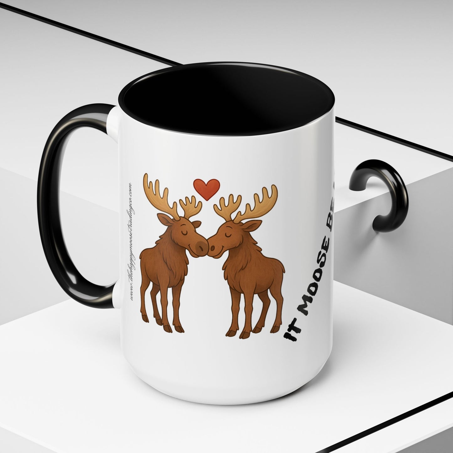 It Moose Be Love Coffee Mug — Cute Romantic Moose Couples Accent Mug (11/15oz)